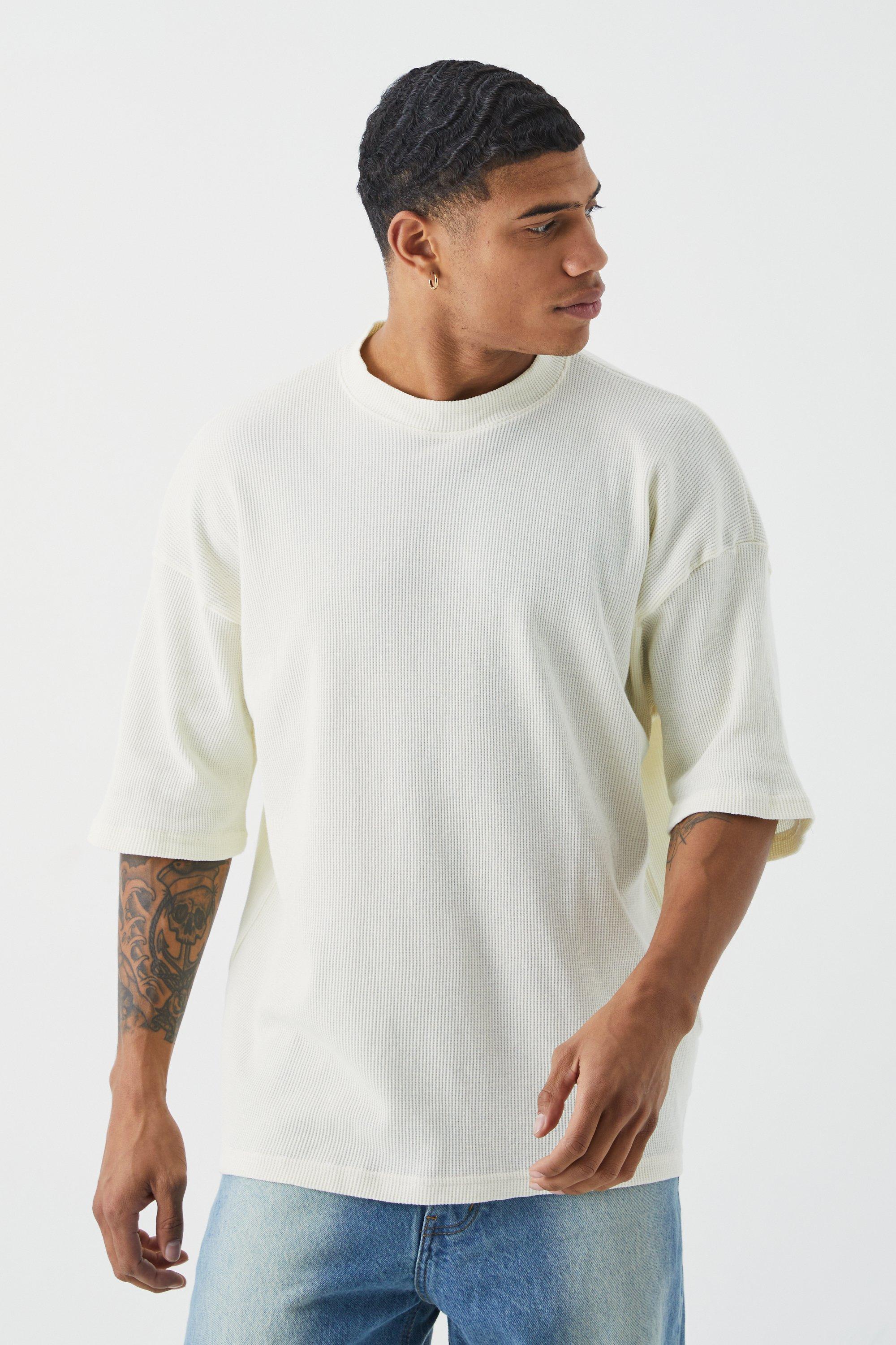 Oversized Extended Neck Waffle T-shirt