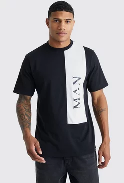 Black Man Roman Colour Block T-shirt