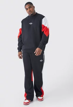 Red Plus Man Colour Block Sweater Gusset Tracksuit