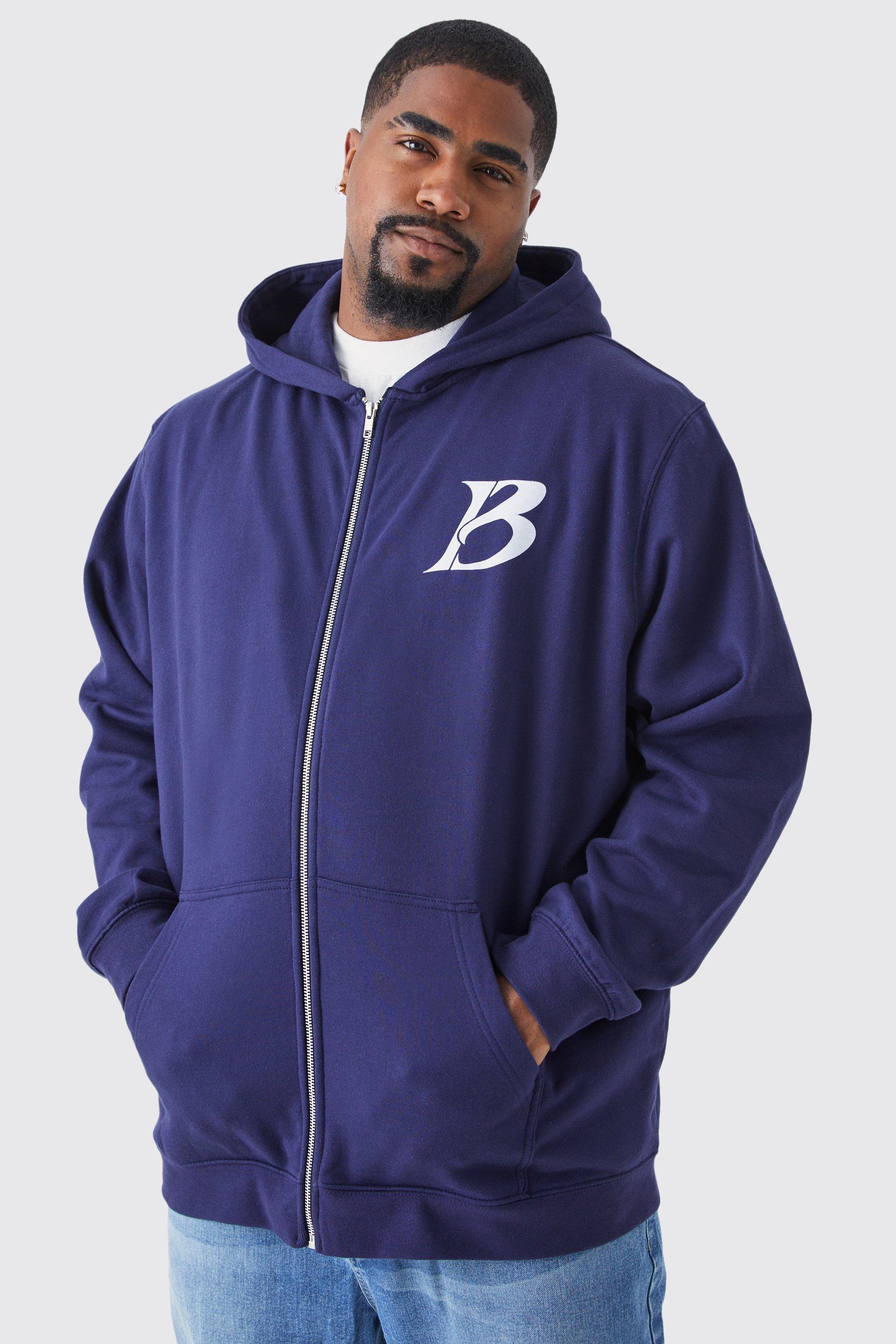 boohooMAN Core Zip Through Hoodie - Purple - Size M