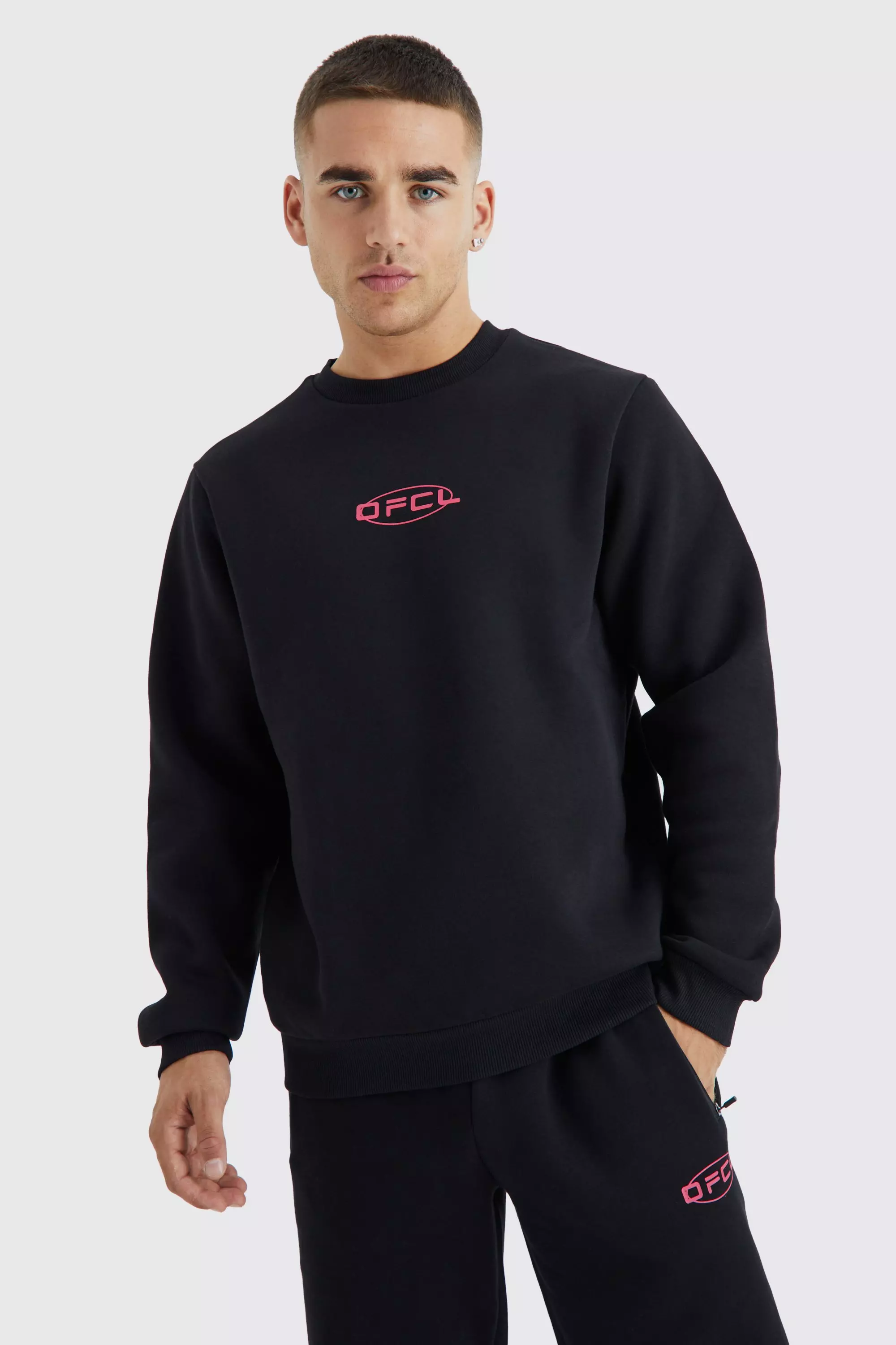 Black Basic Ofcl Crew Neck Sweatshirt