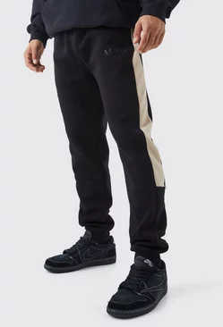 Man Regular Fit Side Panel Sweatpants Multi