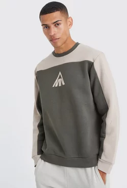 Man Colour Block Sweatshirt Multi