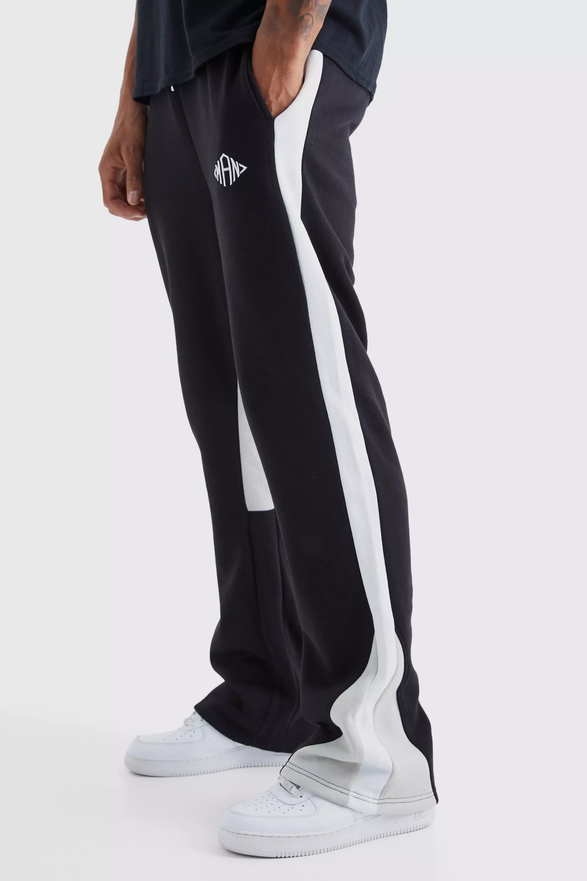 Black Tall Man Colour Block Gusset Jogger