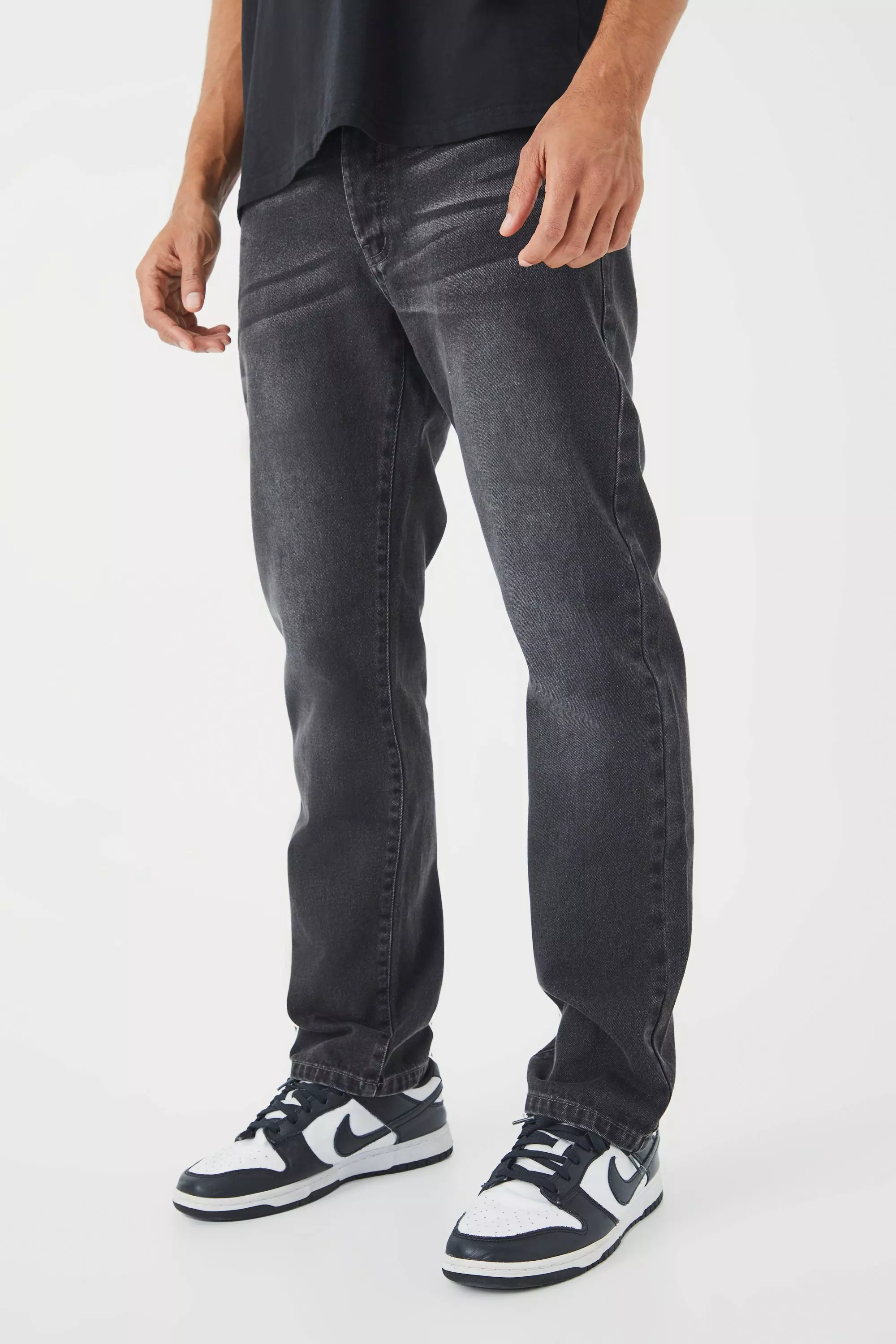 Charcoal Grey Straight Rigid Jean