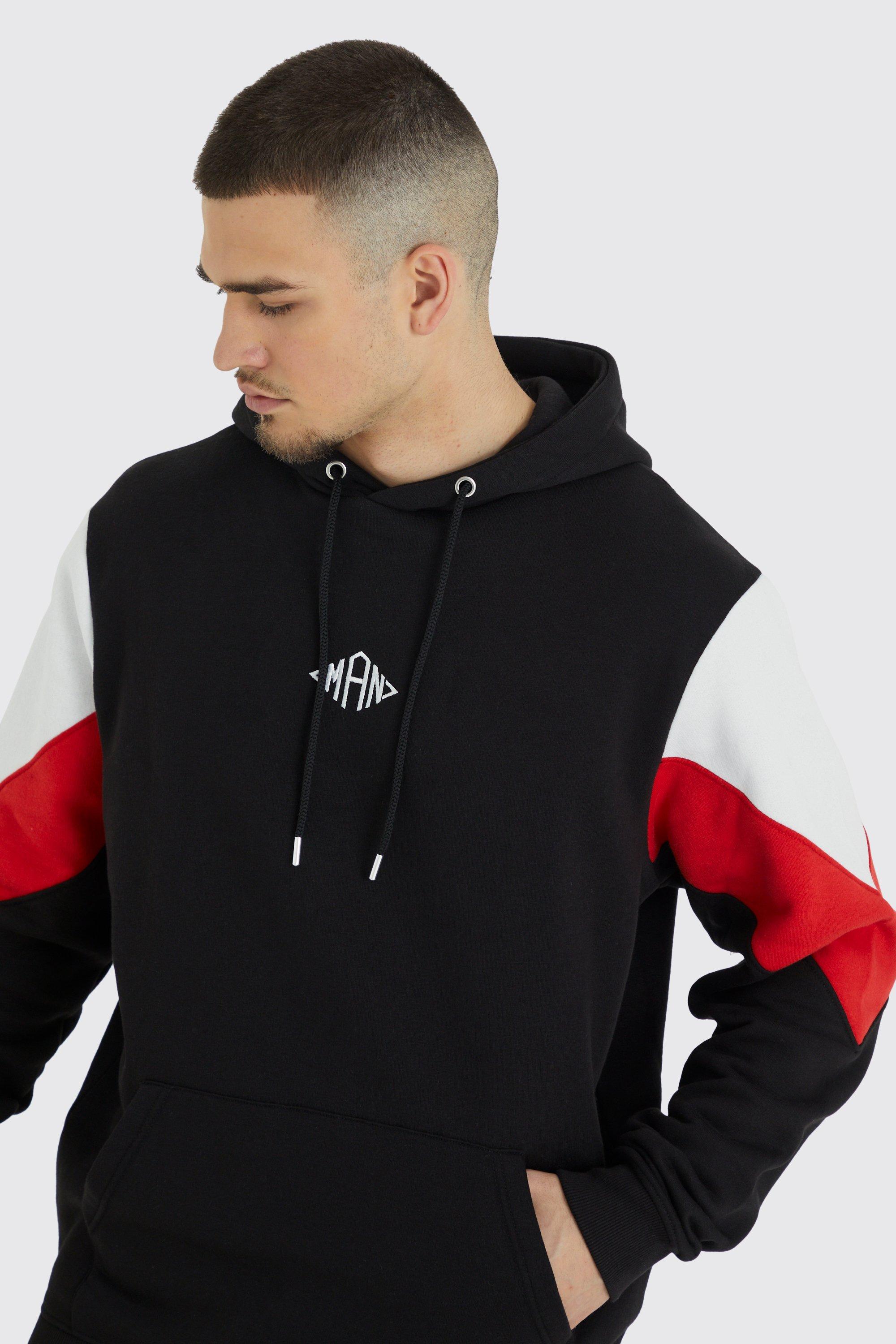 Tall Man Colour Block Hoodie boohooMAN USA