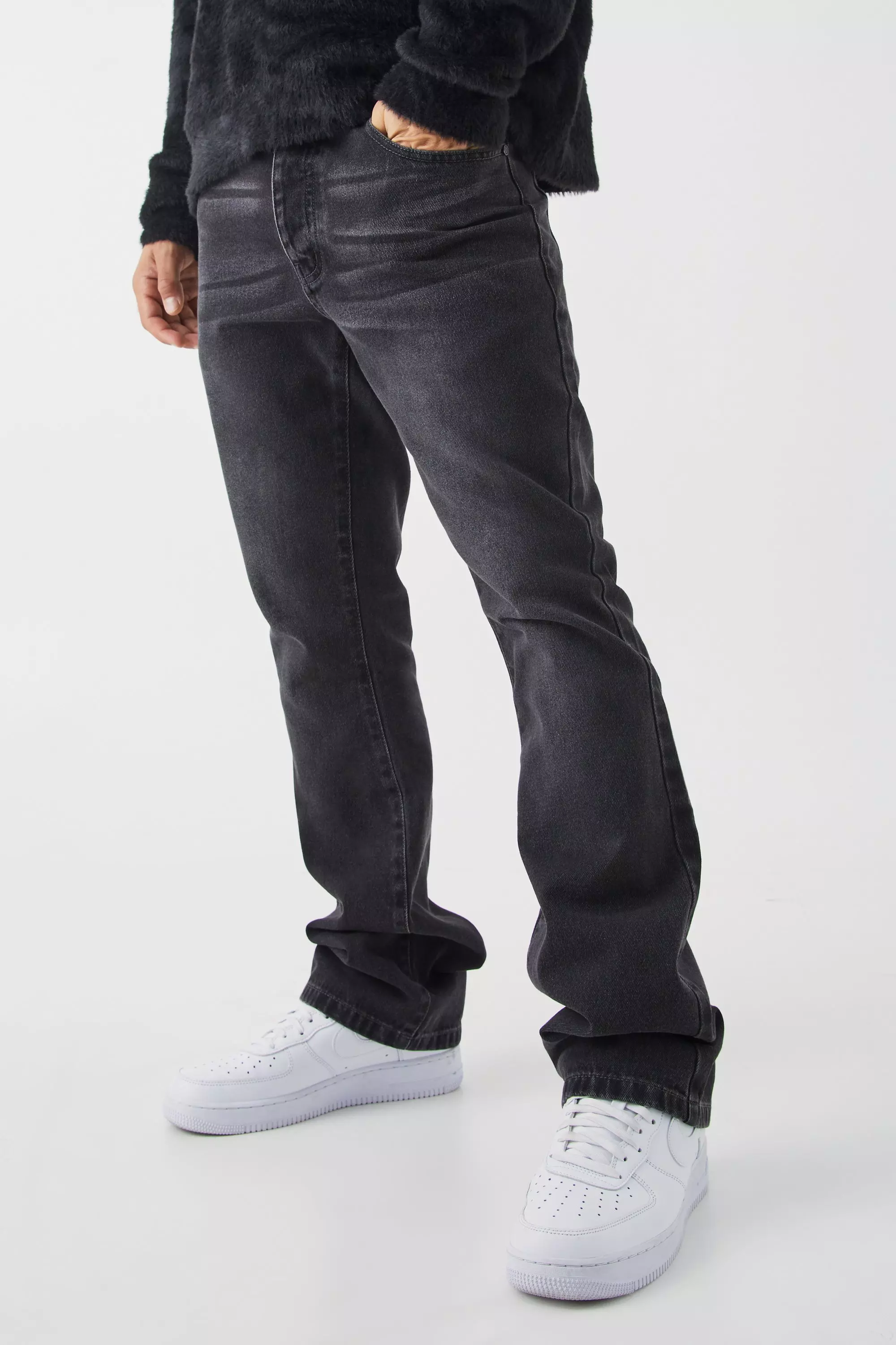 Slim Rigid Flare Jean Charcoal