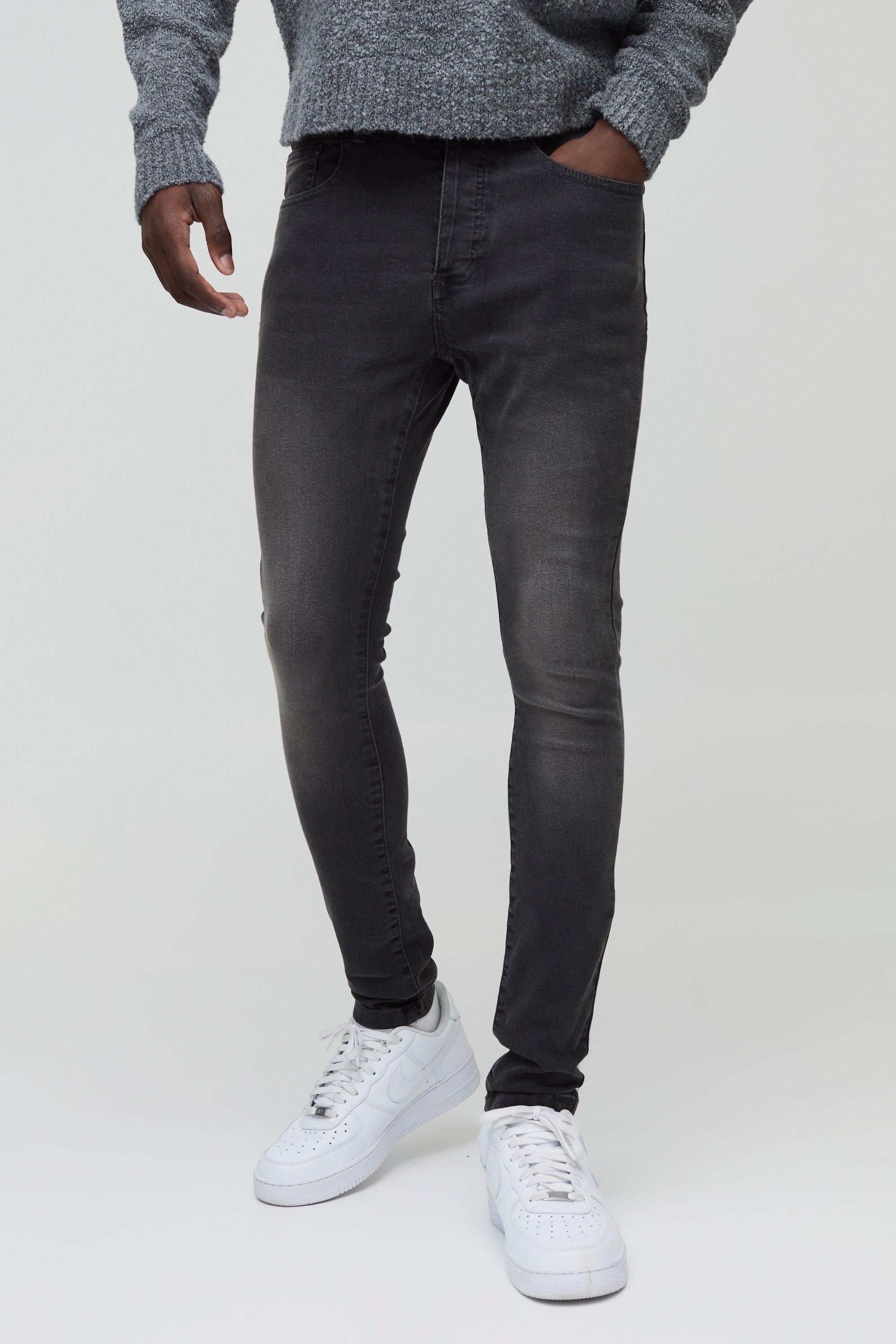 boohooMAN Mens Super Skinny Jeans - Black