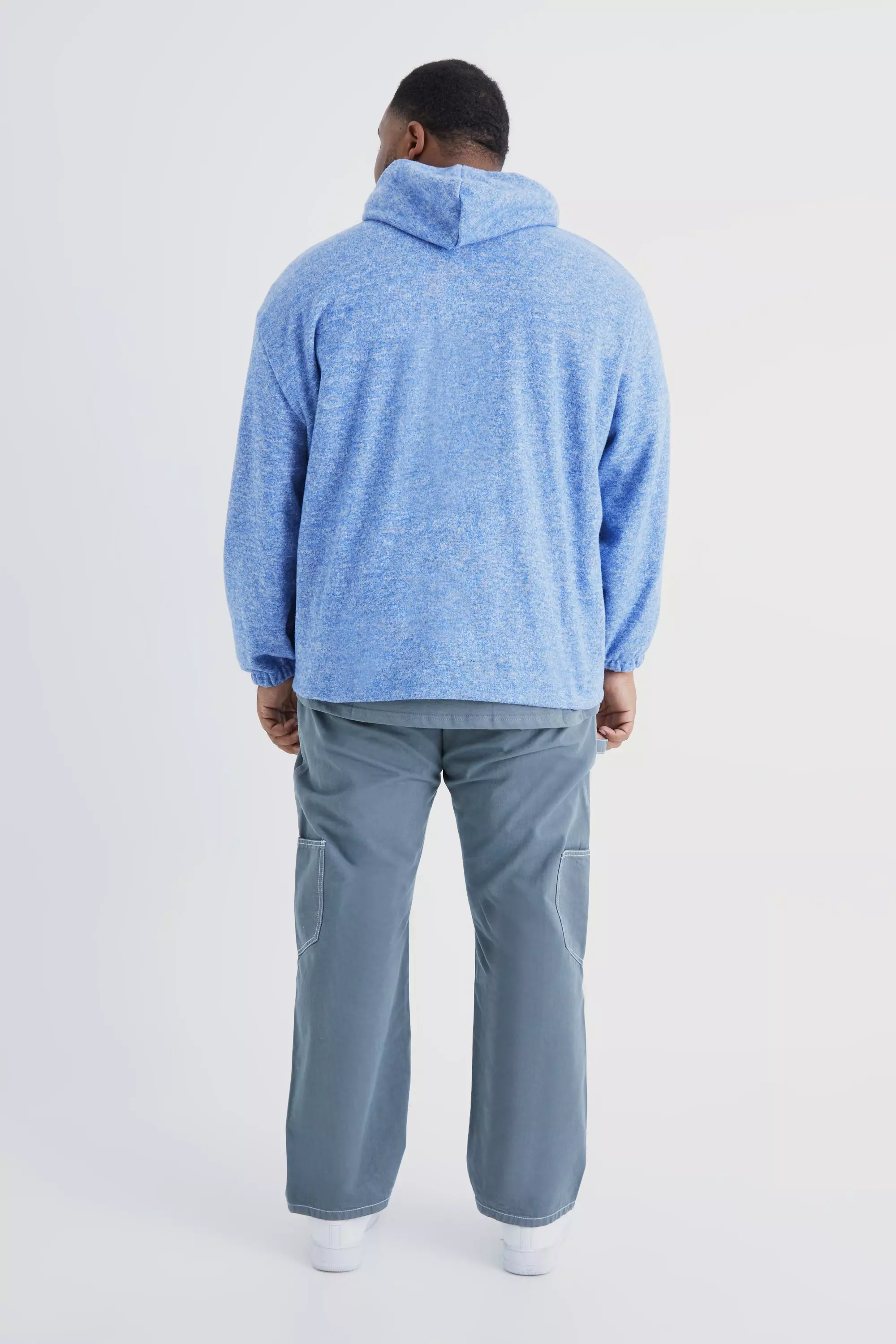 Slate blue Plus Oversized Heavyweight Brushed Zip Up Hoodie alternative image