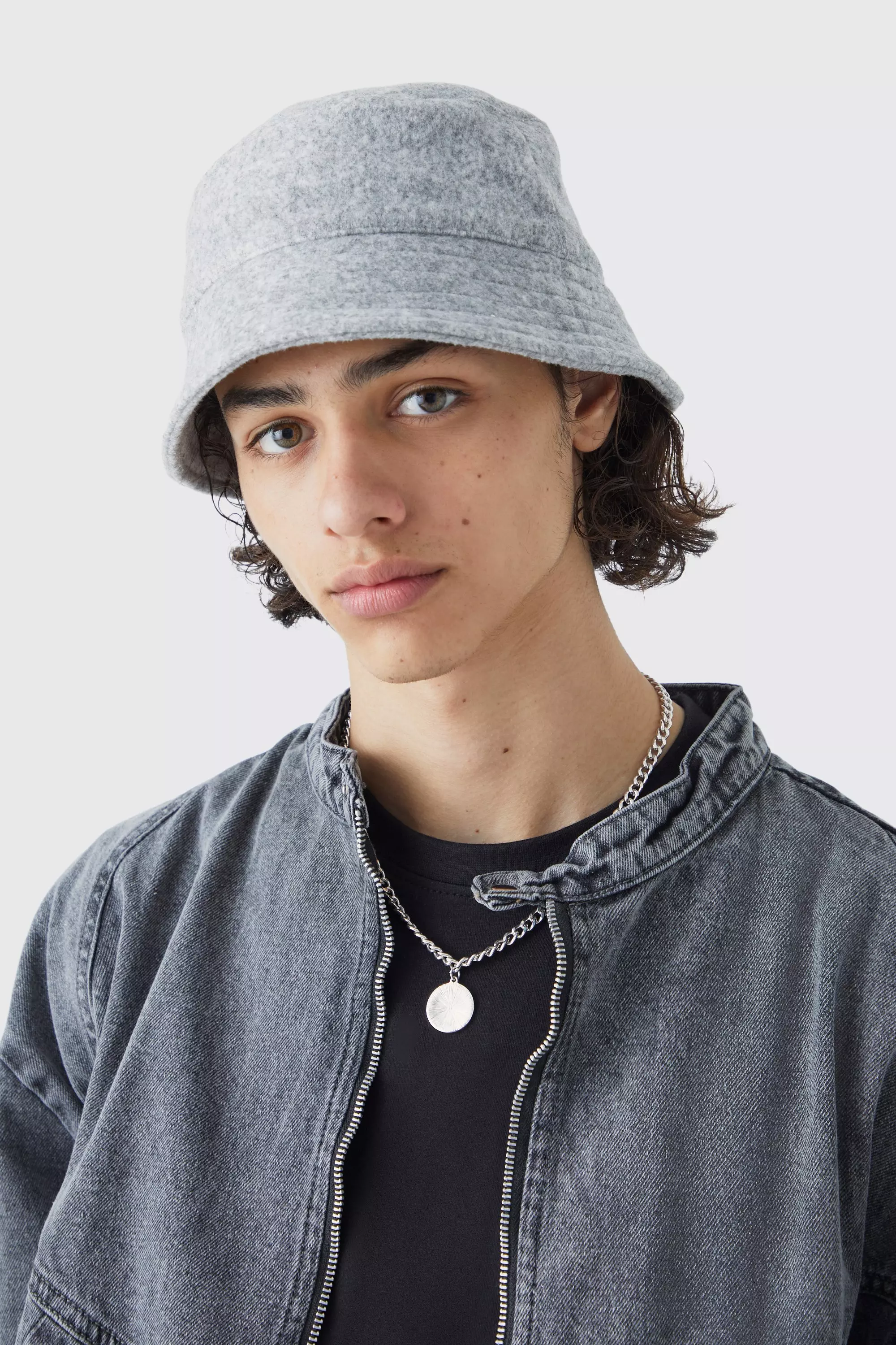 Brushed Heavyweight Bucket Hat Grey marl