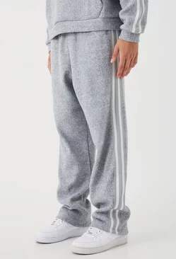 Grey Relaxed Brushed Heavyweight Taped Sweatpants
