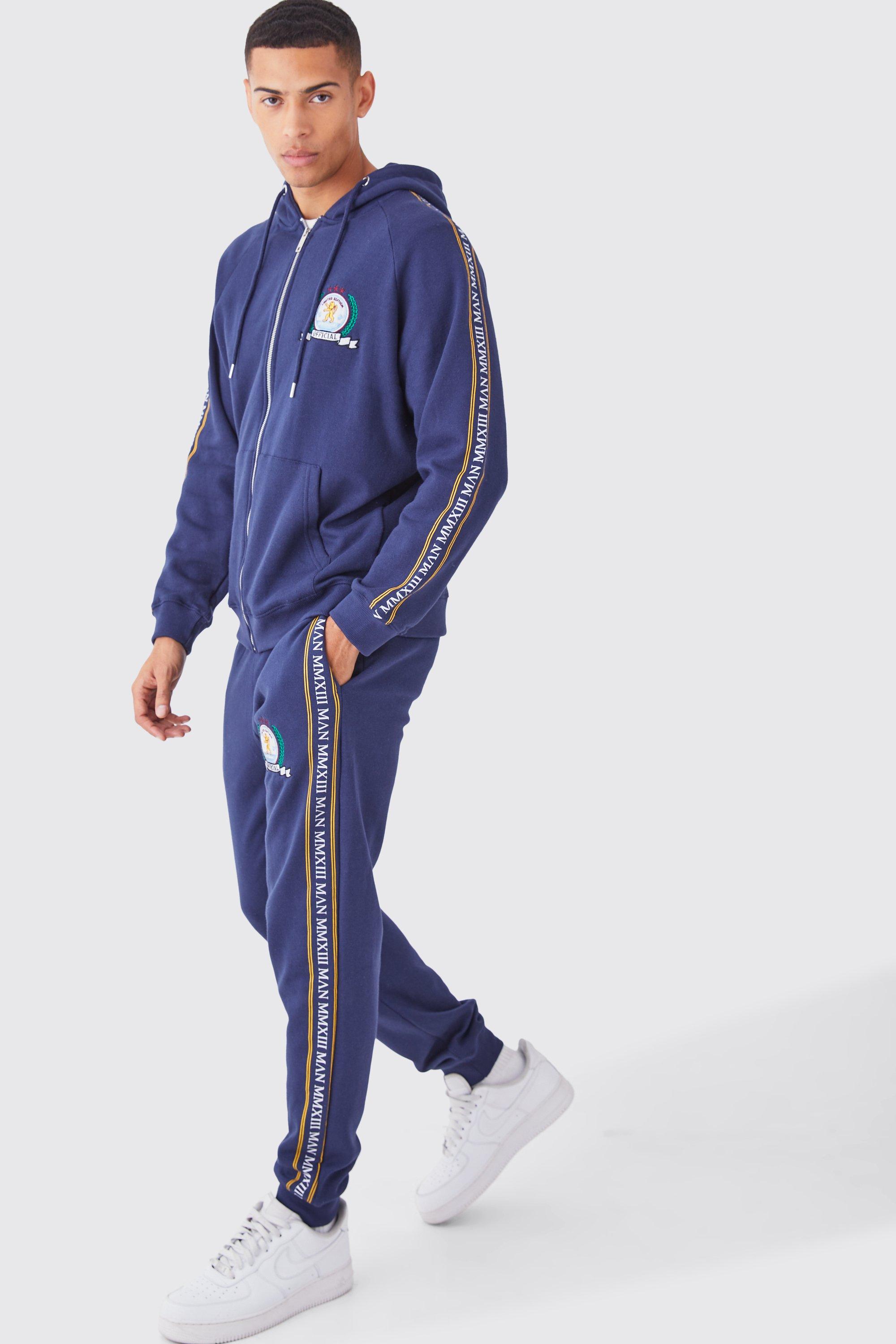 Boohooman 2025 navy tracksuit