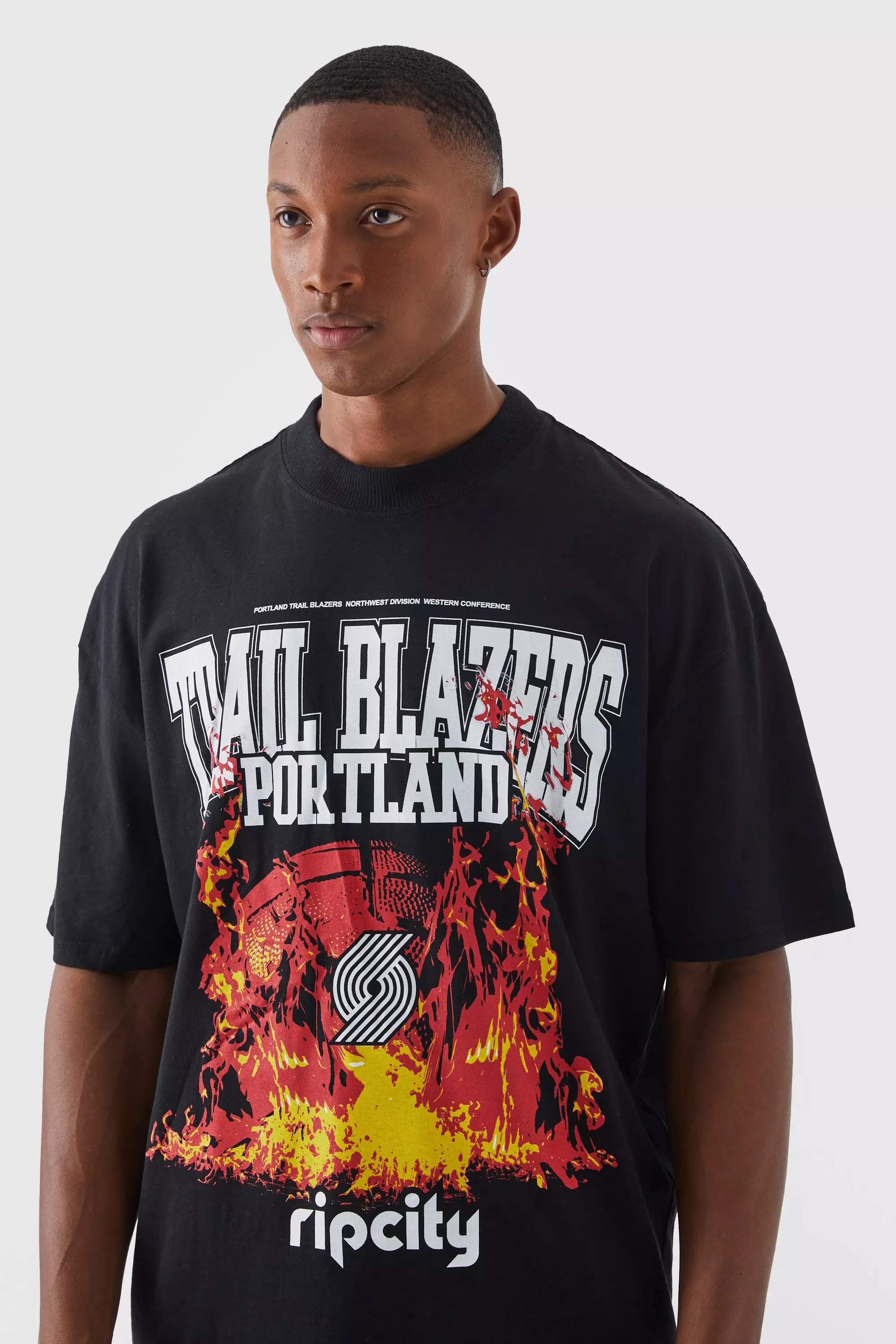 Black Portland Trail Blazers NBA License T Shirt alternative image