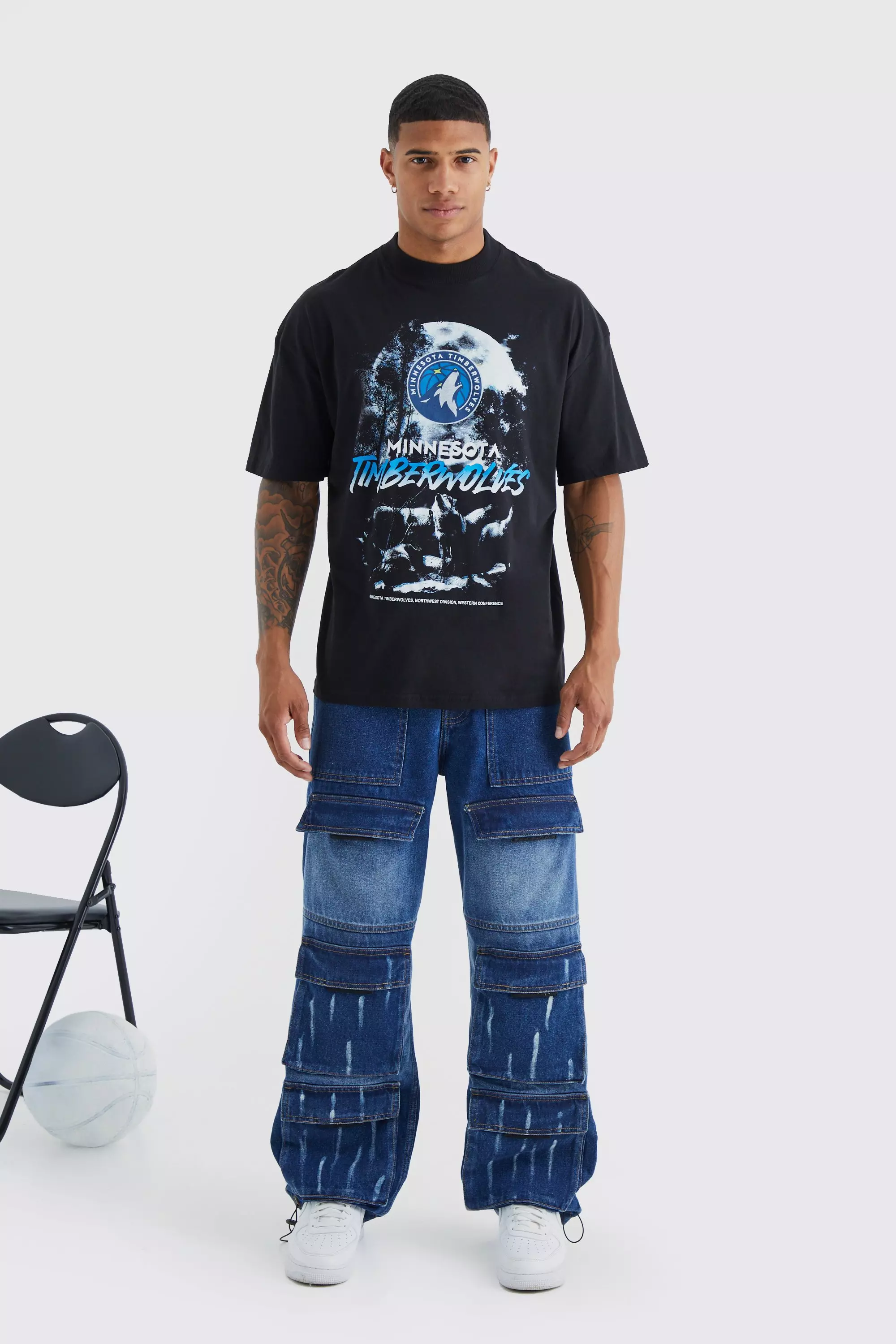 Black Minnesota Timberwolves NBA License T Shirt alternative image