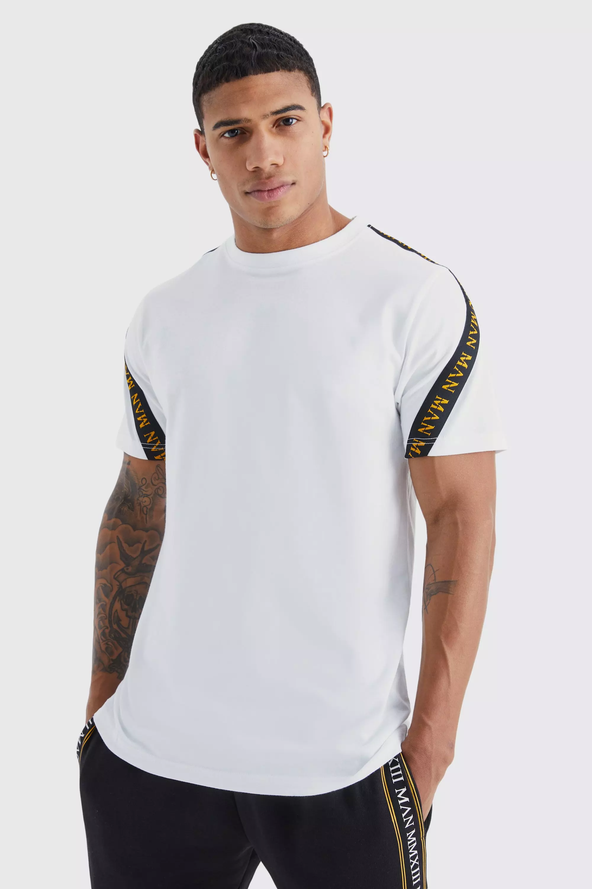 White Man Gold Slim Fit Tape Tshirt