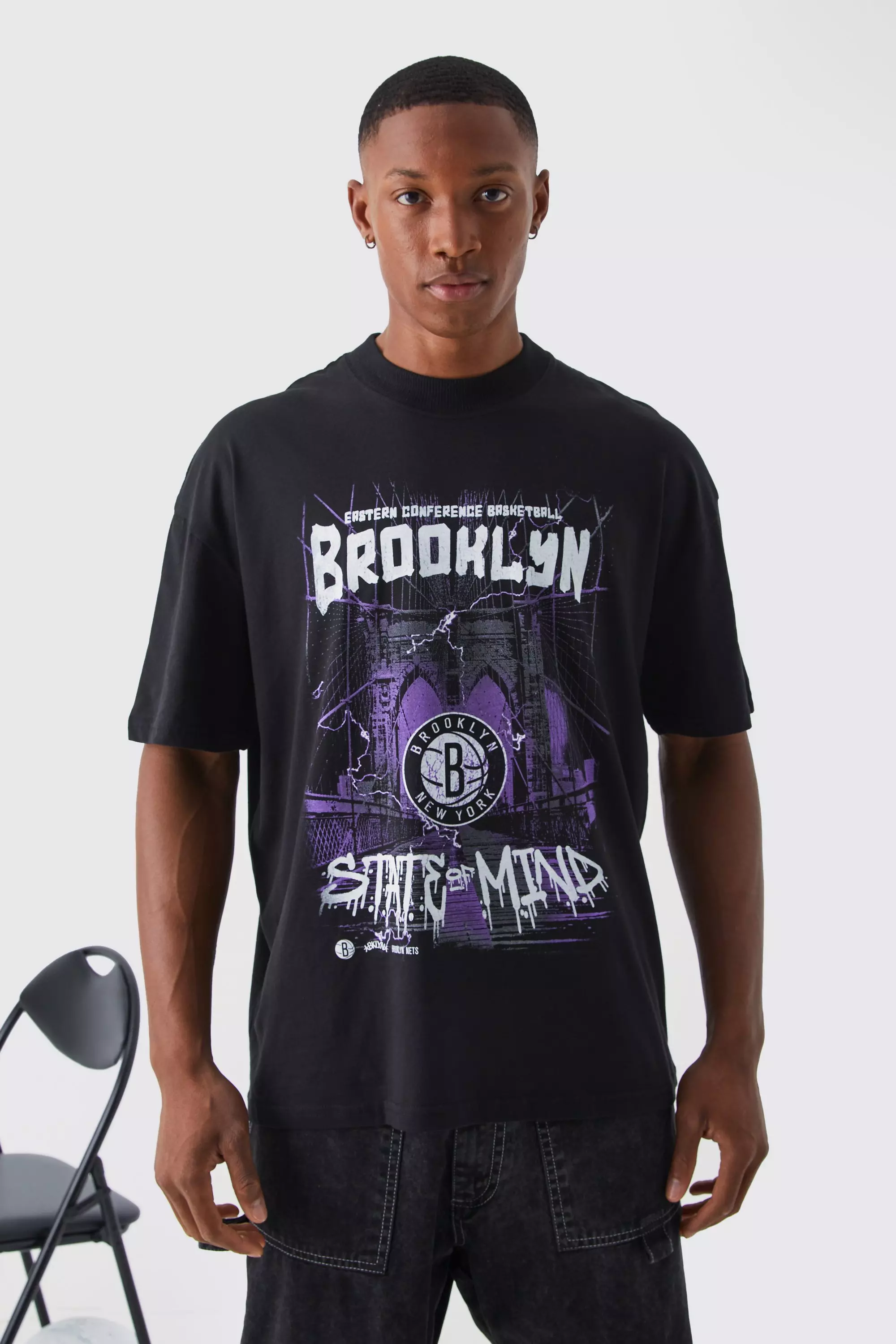 Brooklyn Nets NBA License T Shirt Black