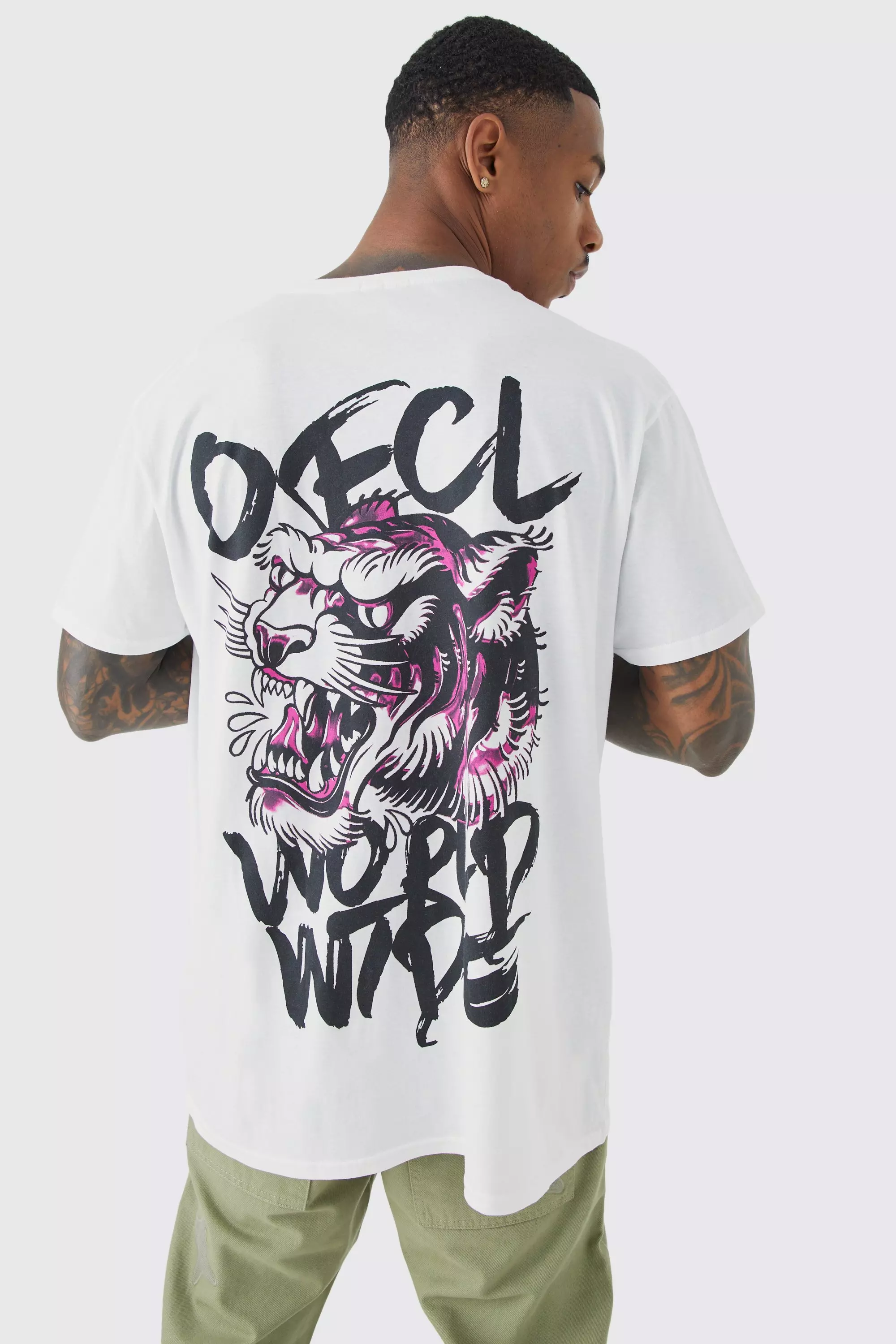 Oversized Tiger Graphic T-shirt White