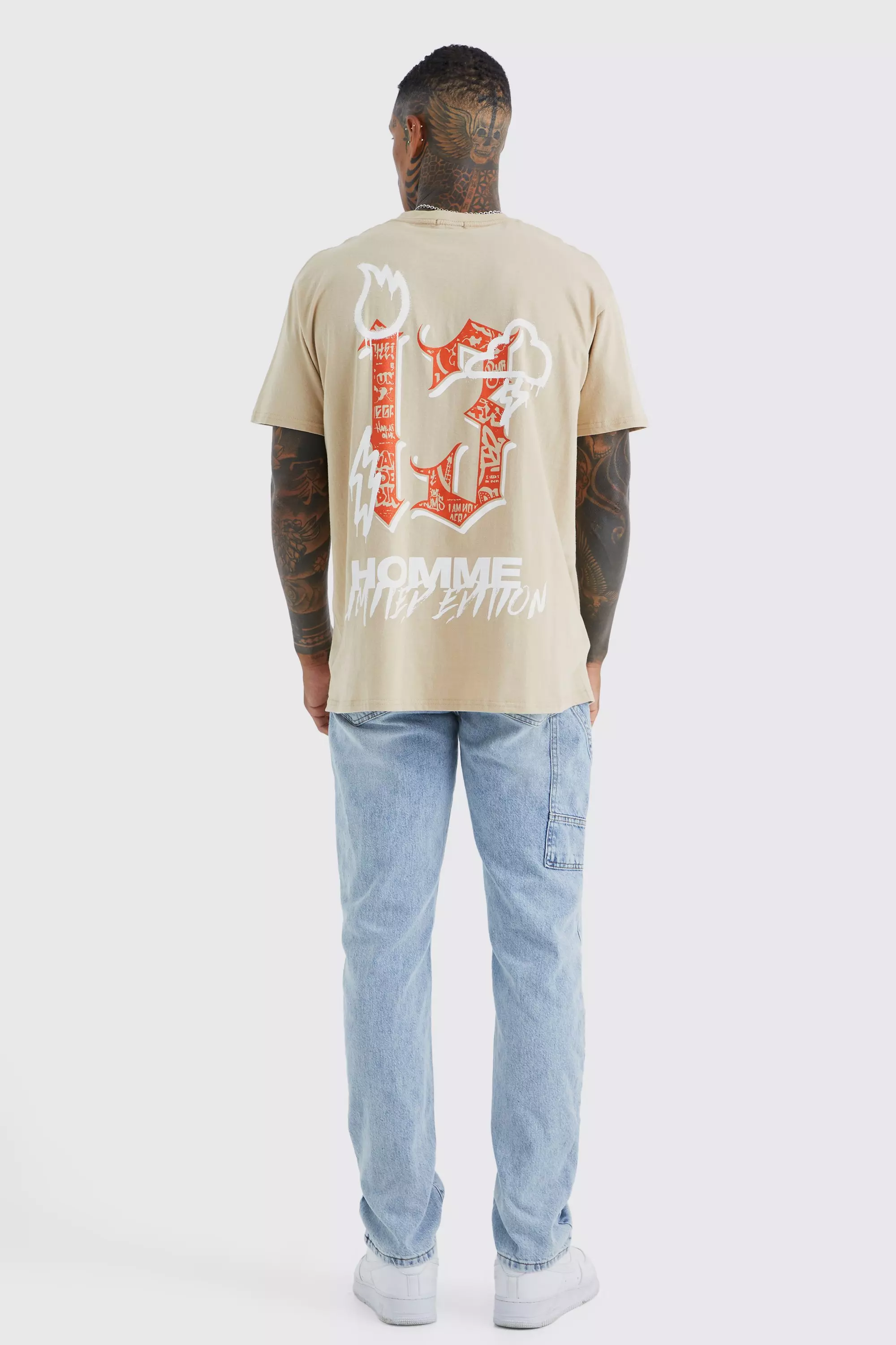 Oversized 13 Homme Graphic T-shirt | boohooMAN USA