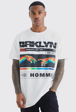 White Oversized Brooklyn Graphic T-shirt
