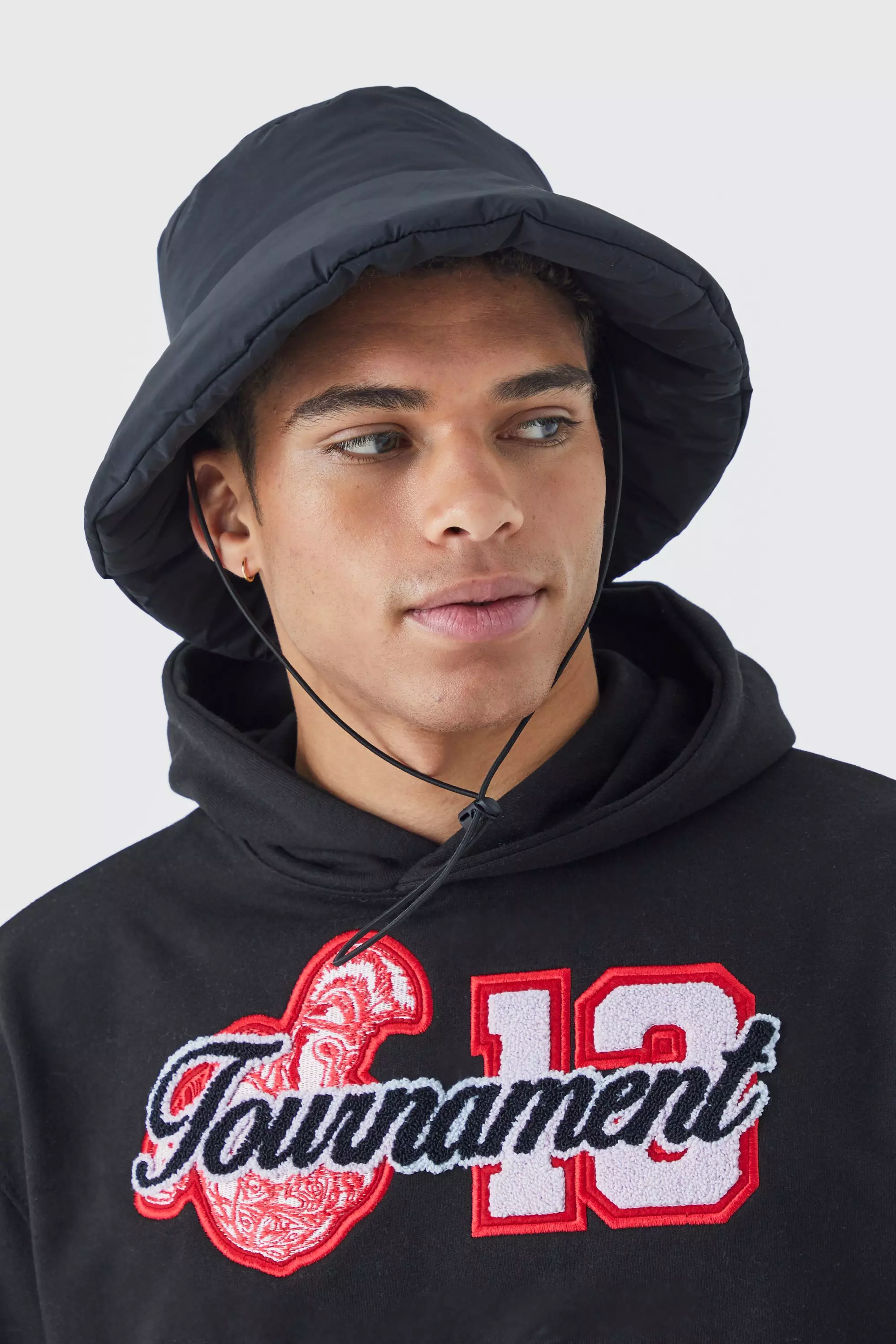 Black Padded Bucket Hat