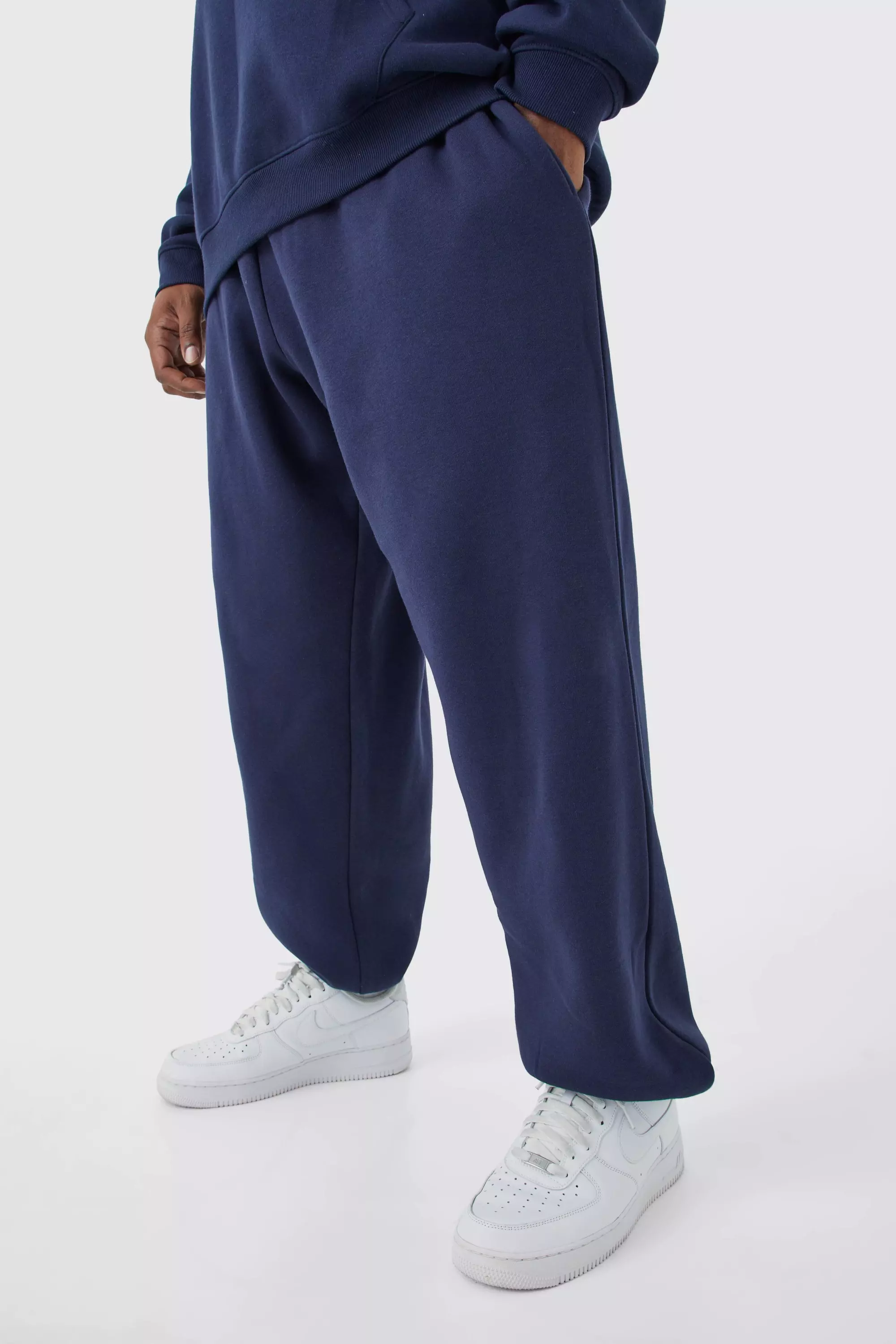 Navy Plus Oversized Basic Sweatpants