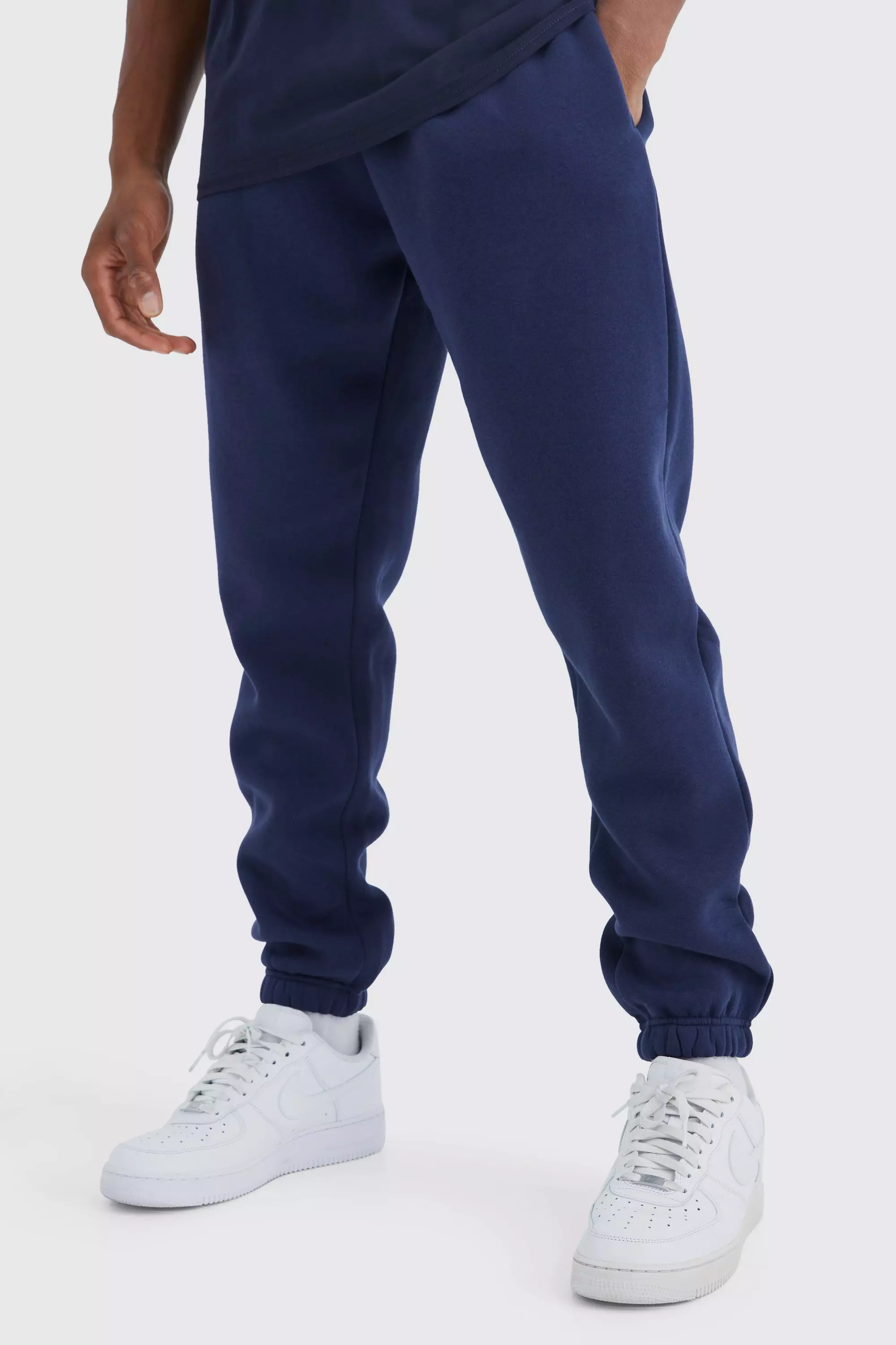 Slim Fit Basic Sweatpants Navy
