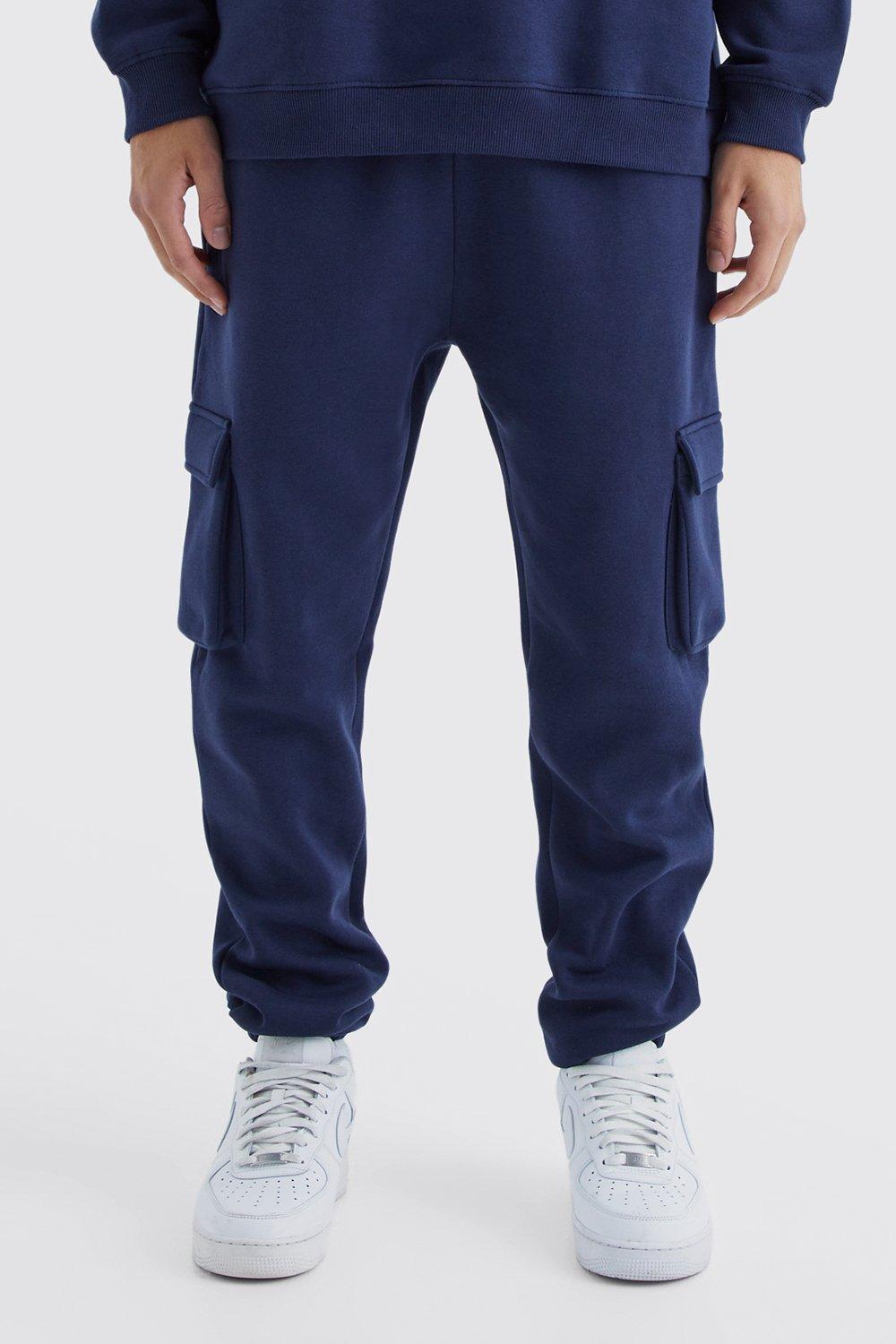 Navy blue cargo online joggers mens