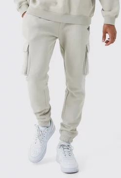 Skinny Fit Man Cargo Jogger Sand