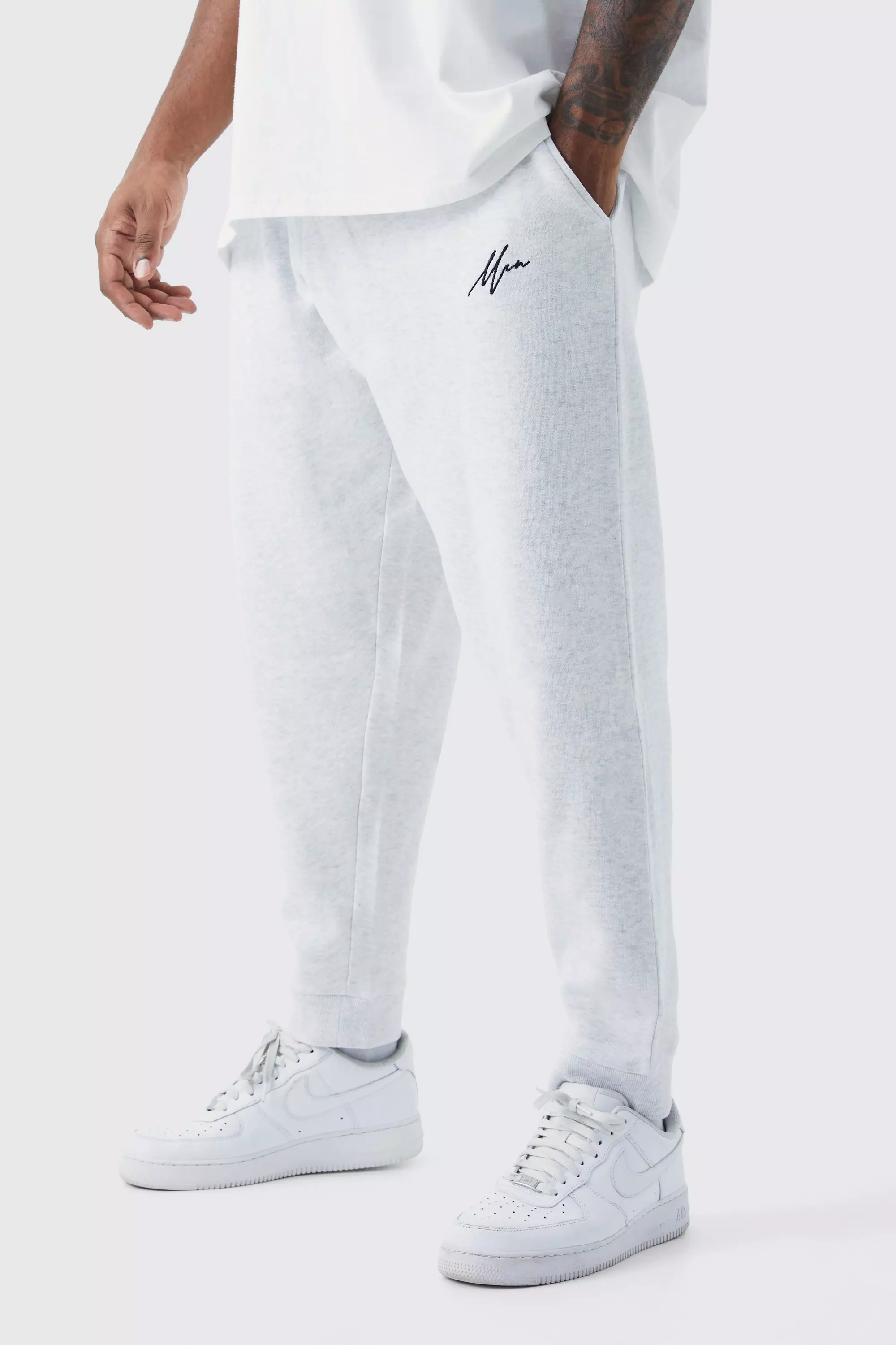 Plus Man Core Fit Sweatpants Grey marl