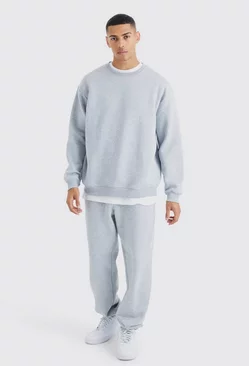 Grey Oversized Sweatshirt Tracksuit