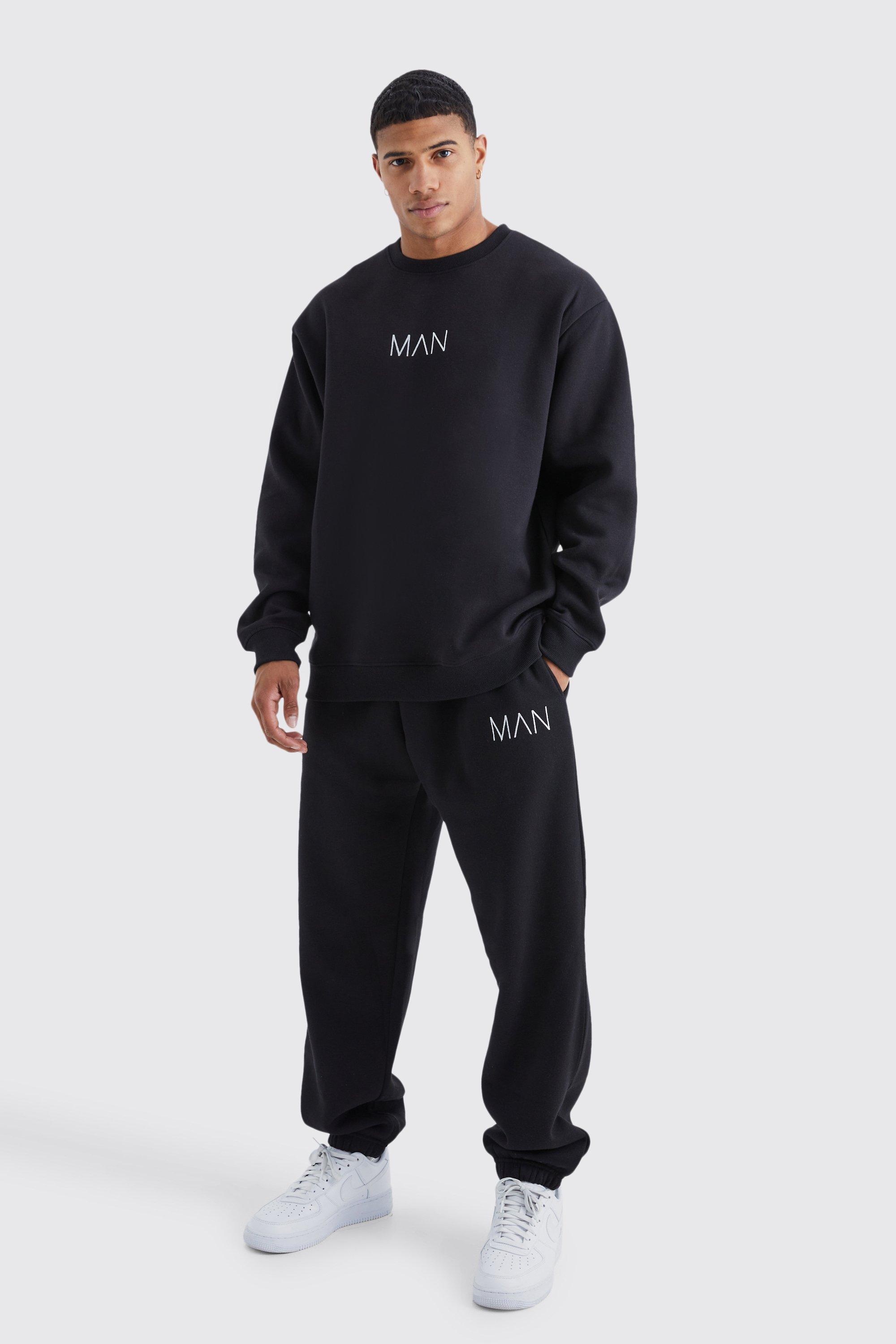 Boohooman store tracksuit black