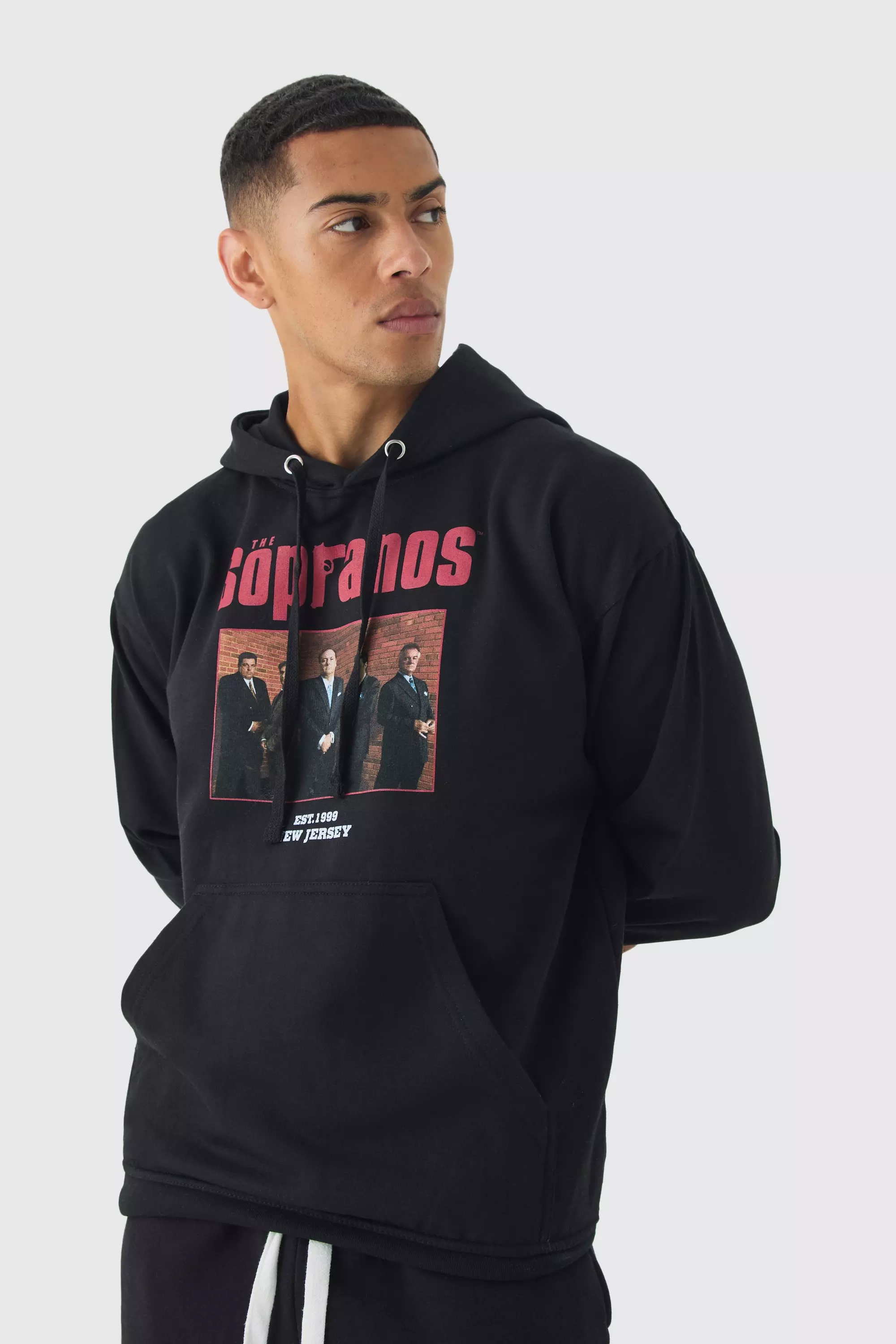 Oversized Sopranos License Hoodie Black