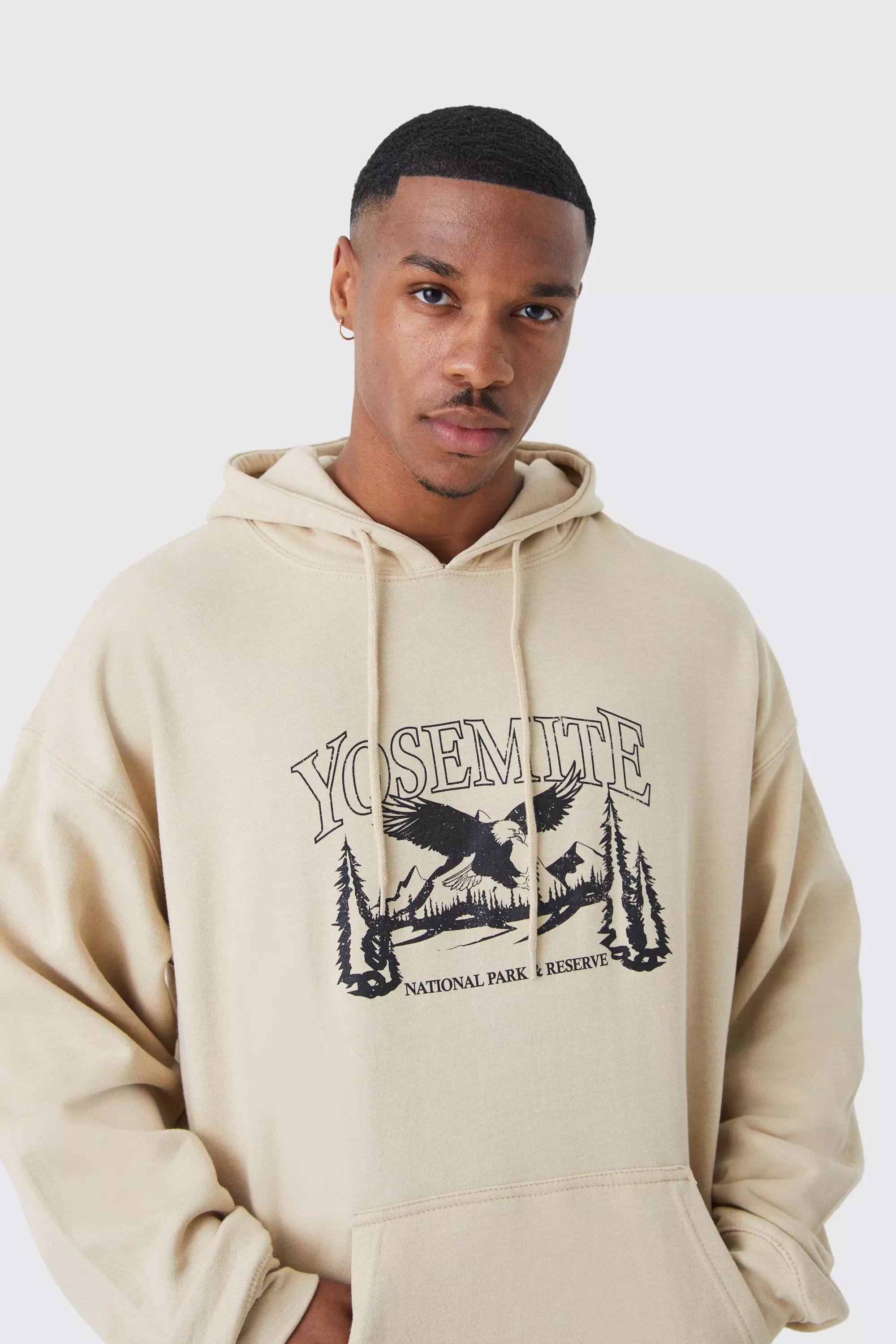 Sand Oversized Yosemite Graphic Hoodie alternative image