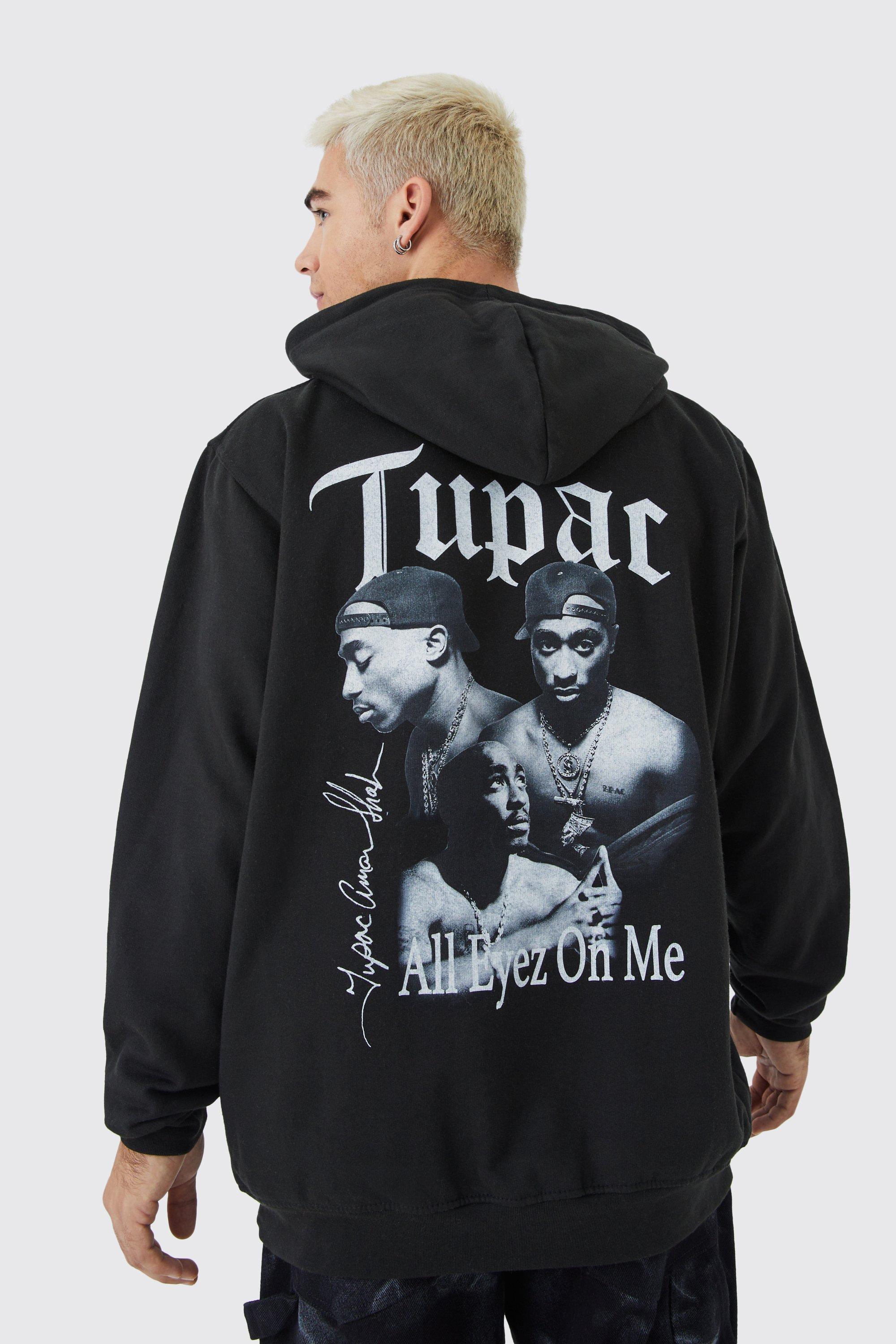 Oversized Tupac Homage License Hoodie boohooMAN USA