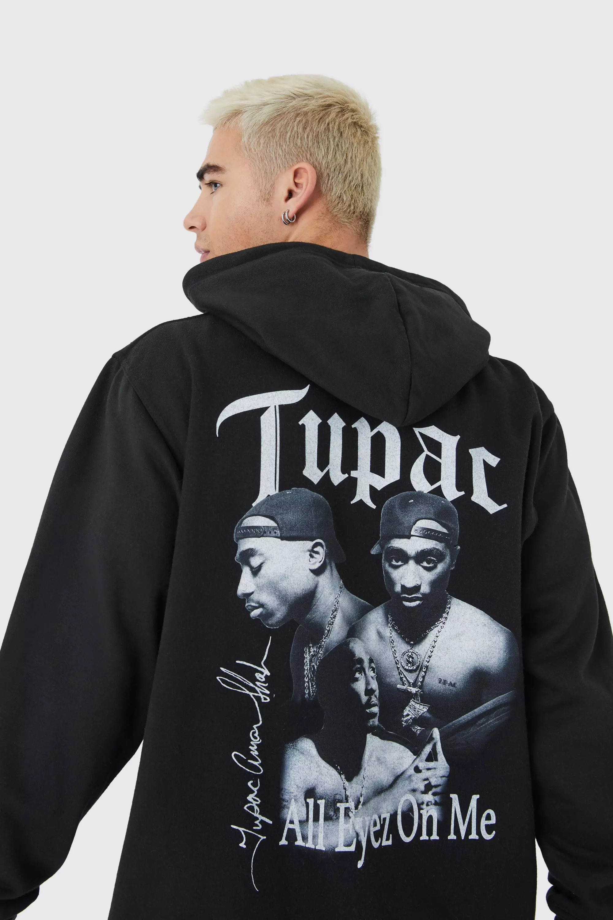 Oversized Tupac Homage License Hoodie boohooMAN AU