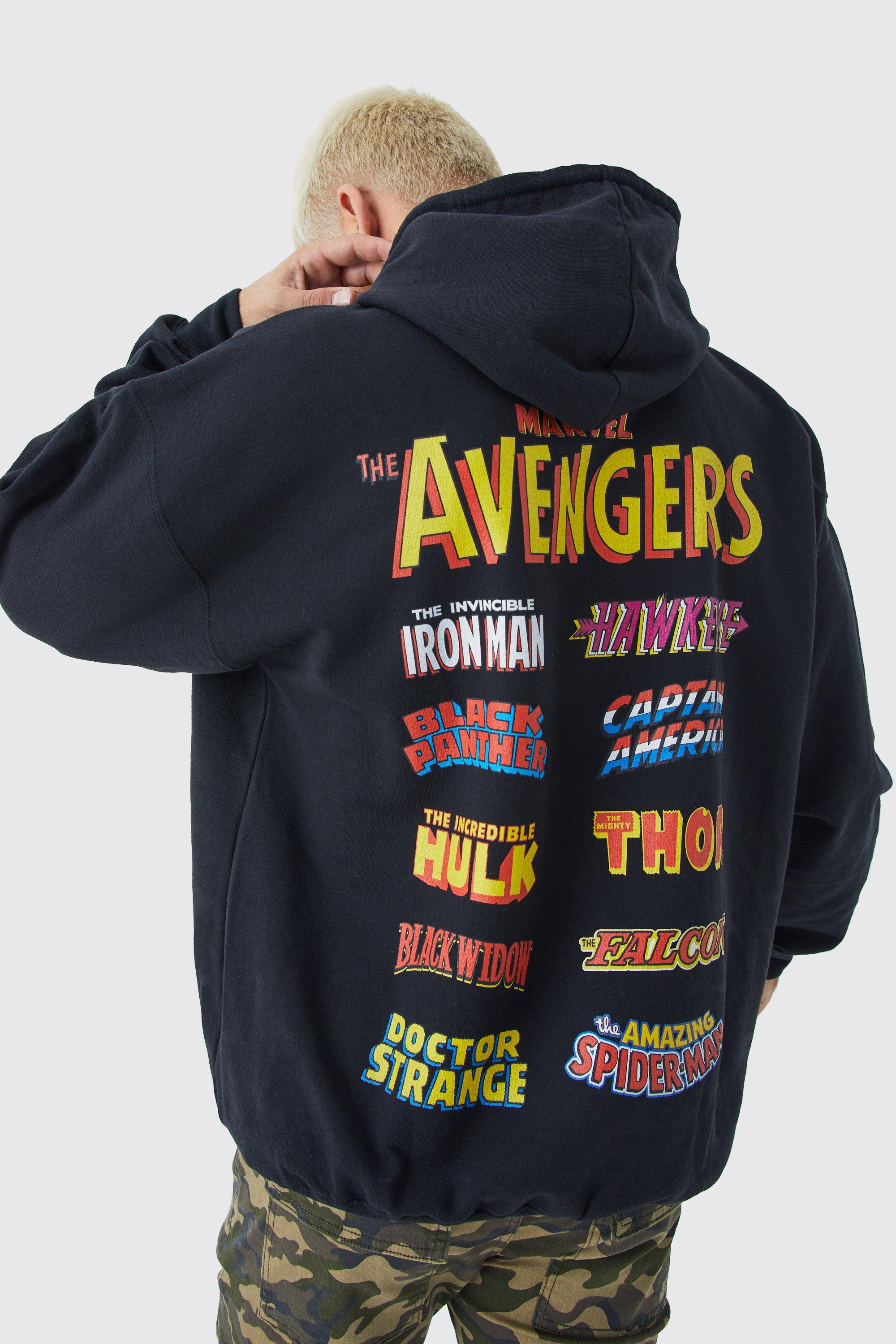 Oversized Marvel Avengers License Hoodie boohooMAN USA