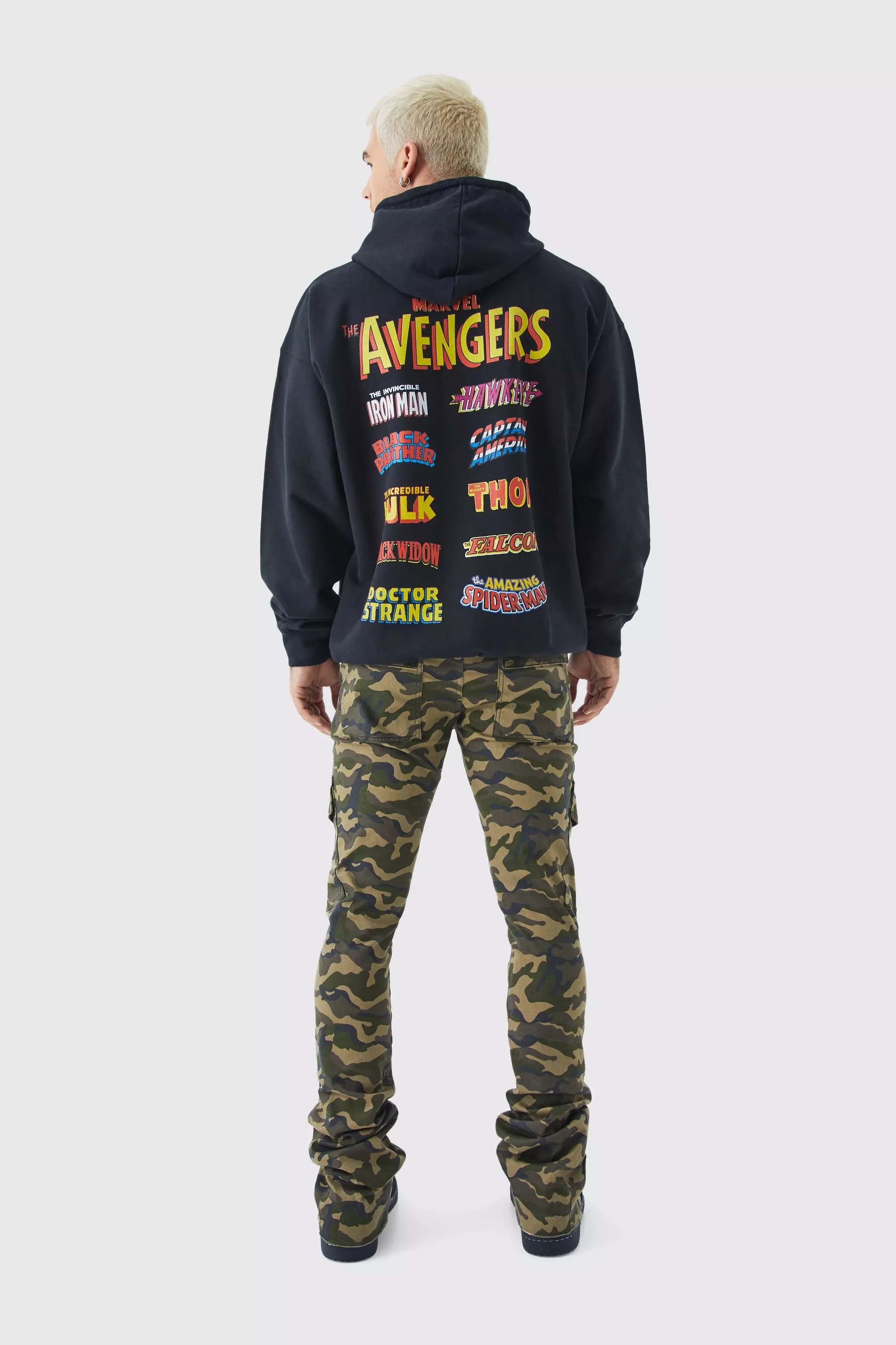 Oversize Hoodie mit lizenziertem Marvel Avengers Print, Black alternatives Bild