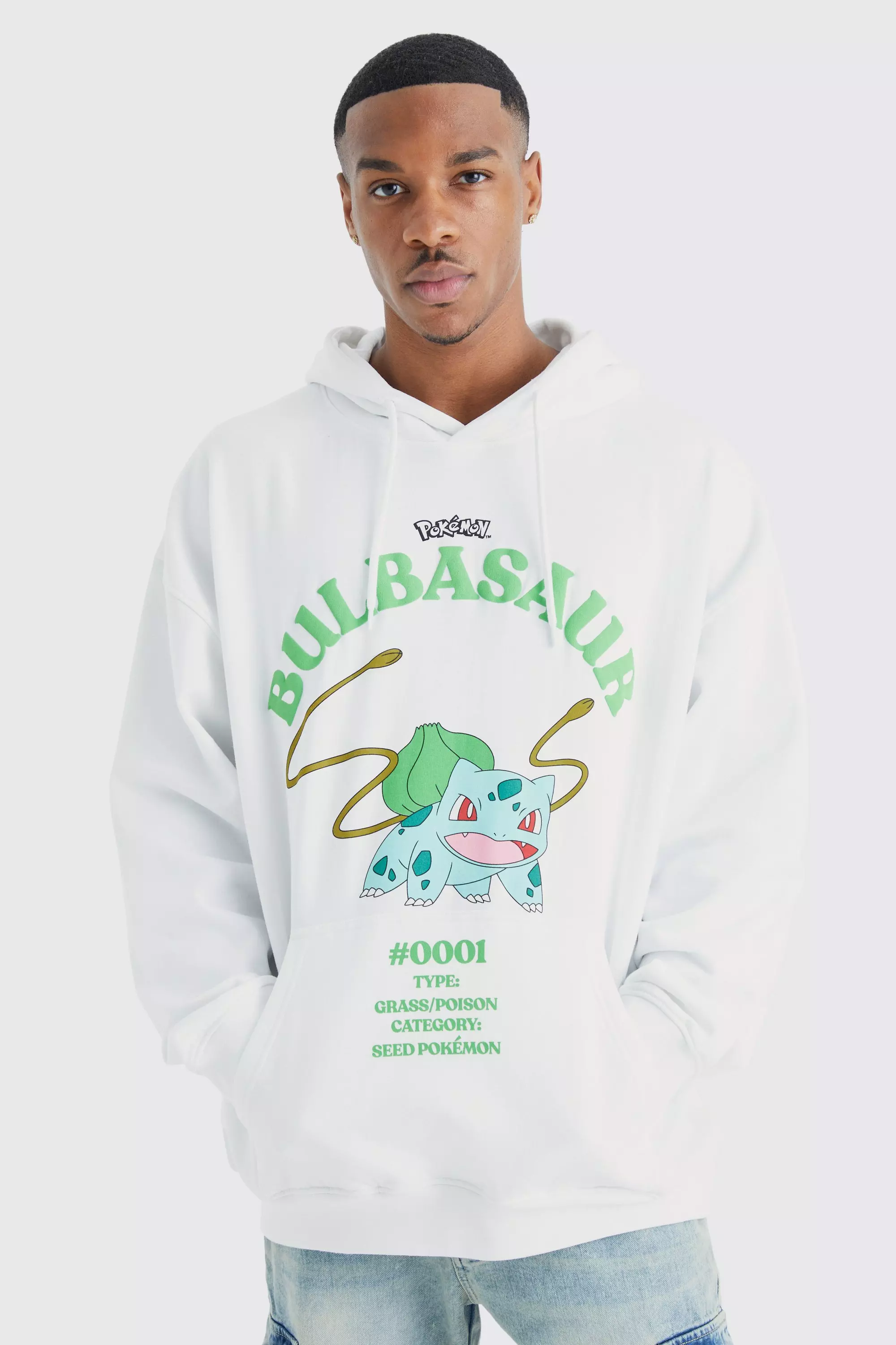 Oversized Pokemon Bulbasaur License Hoodie boohooMAN UK