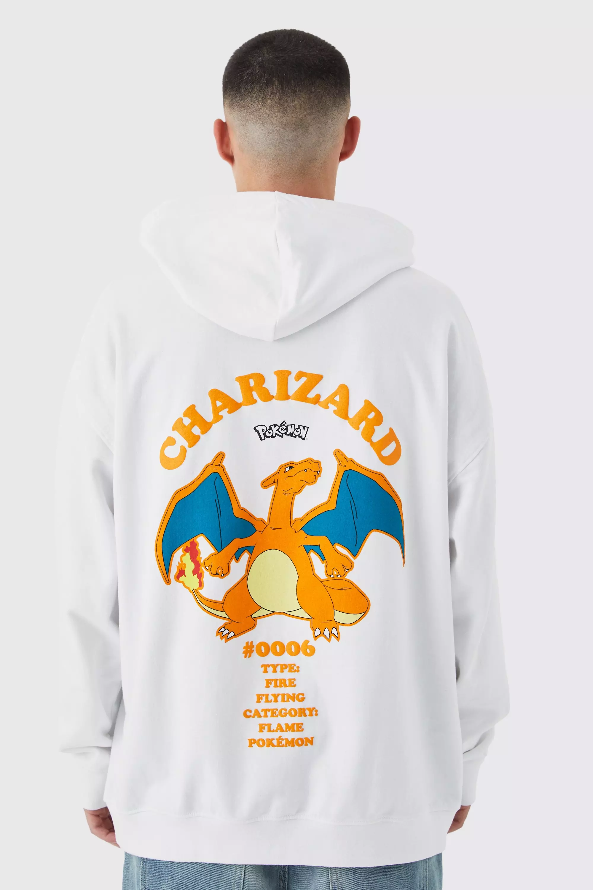 Oversized Pokemon Charizard License Hoodie boohooMAN