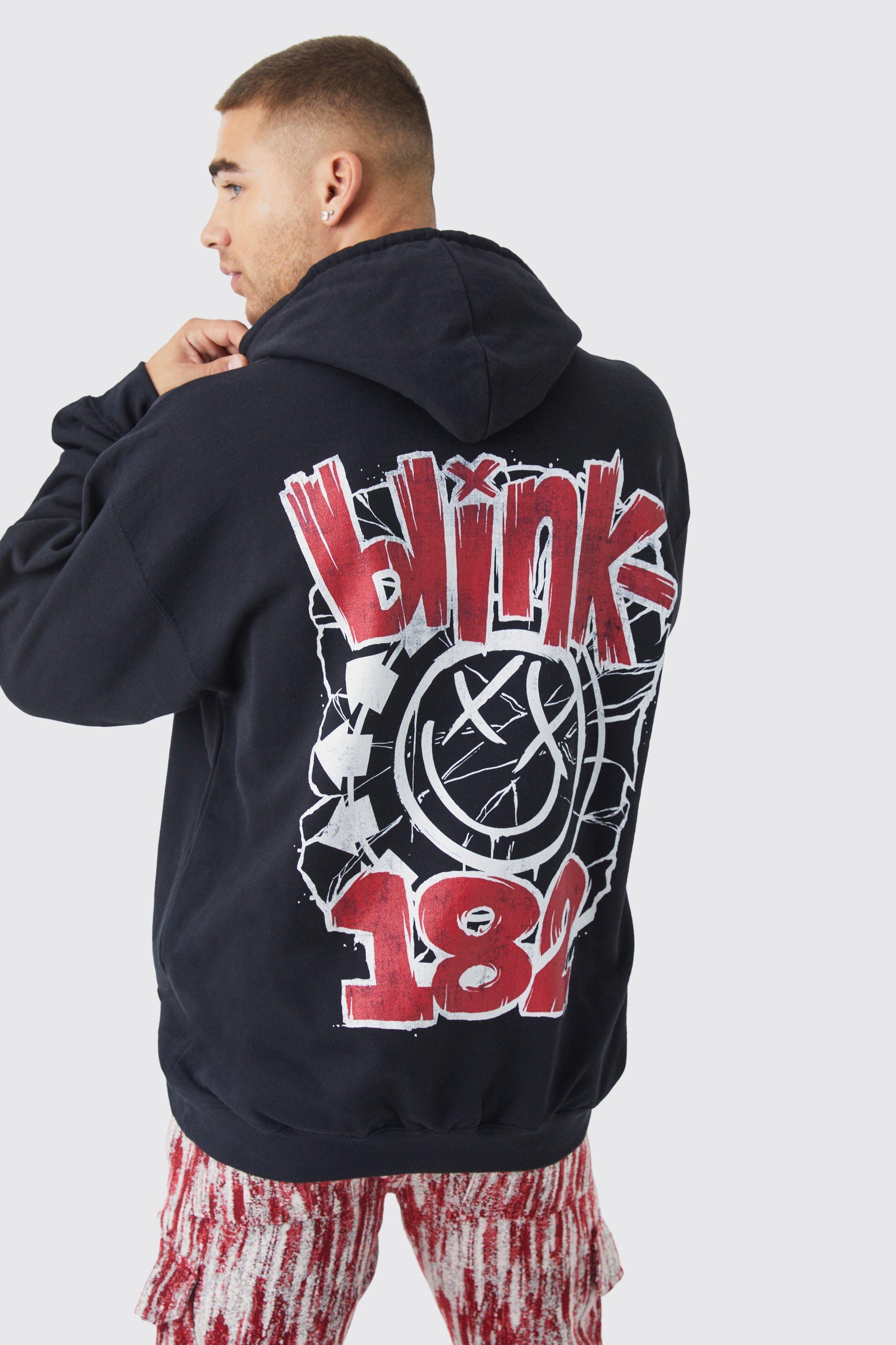 Mens Oversized Y2K Black Zip Up Hoodie With Punk Star Embroidery