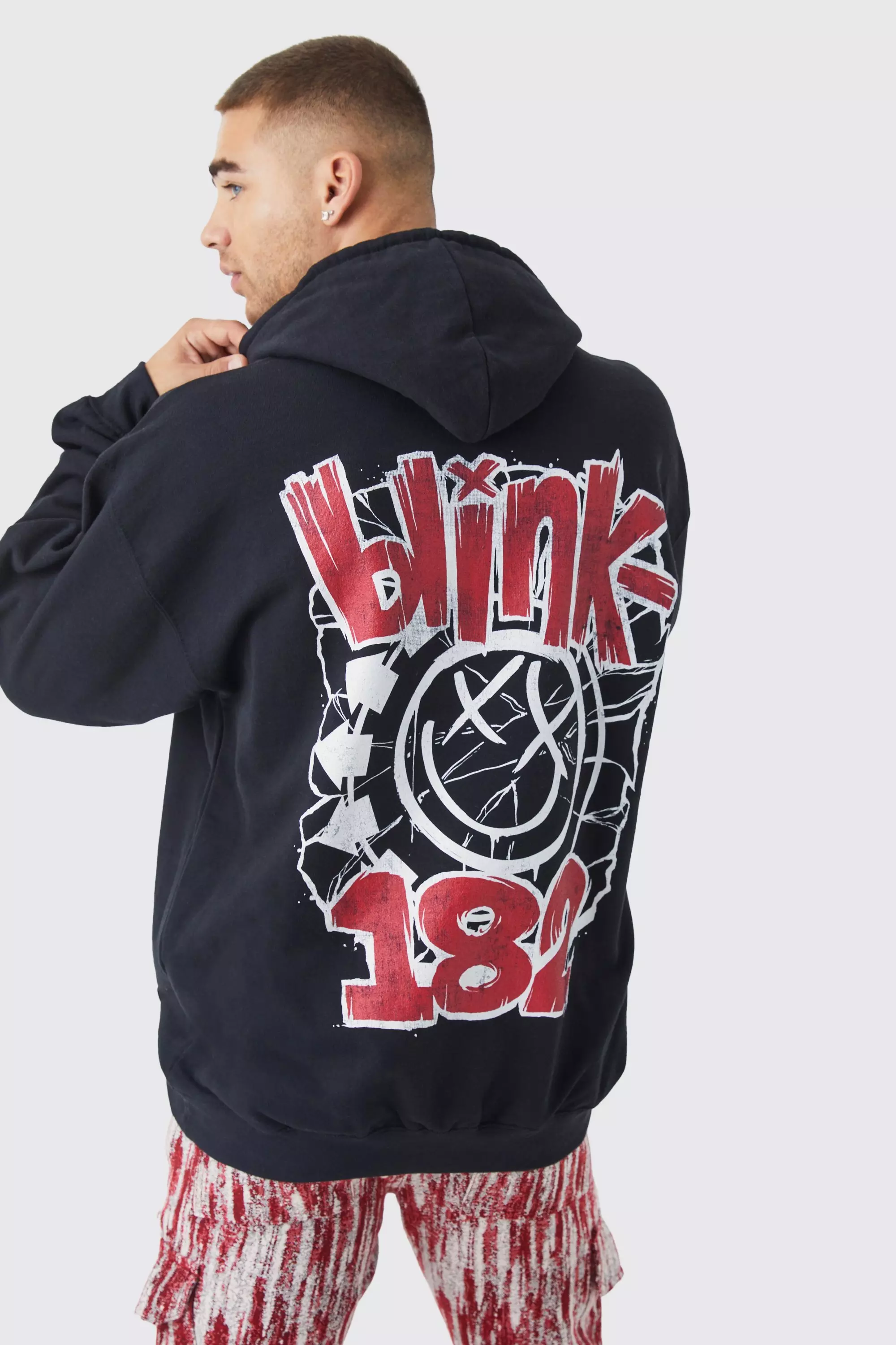 Oversized Blink 182 License Hoodie Black