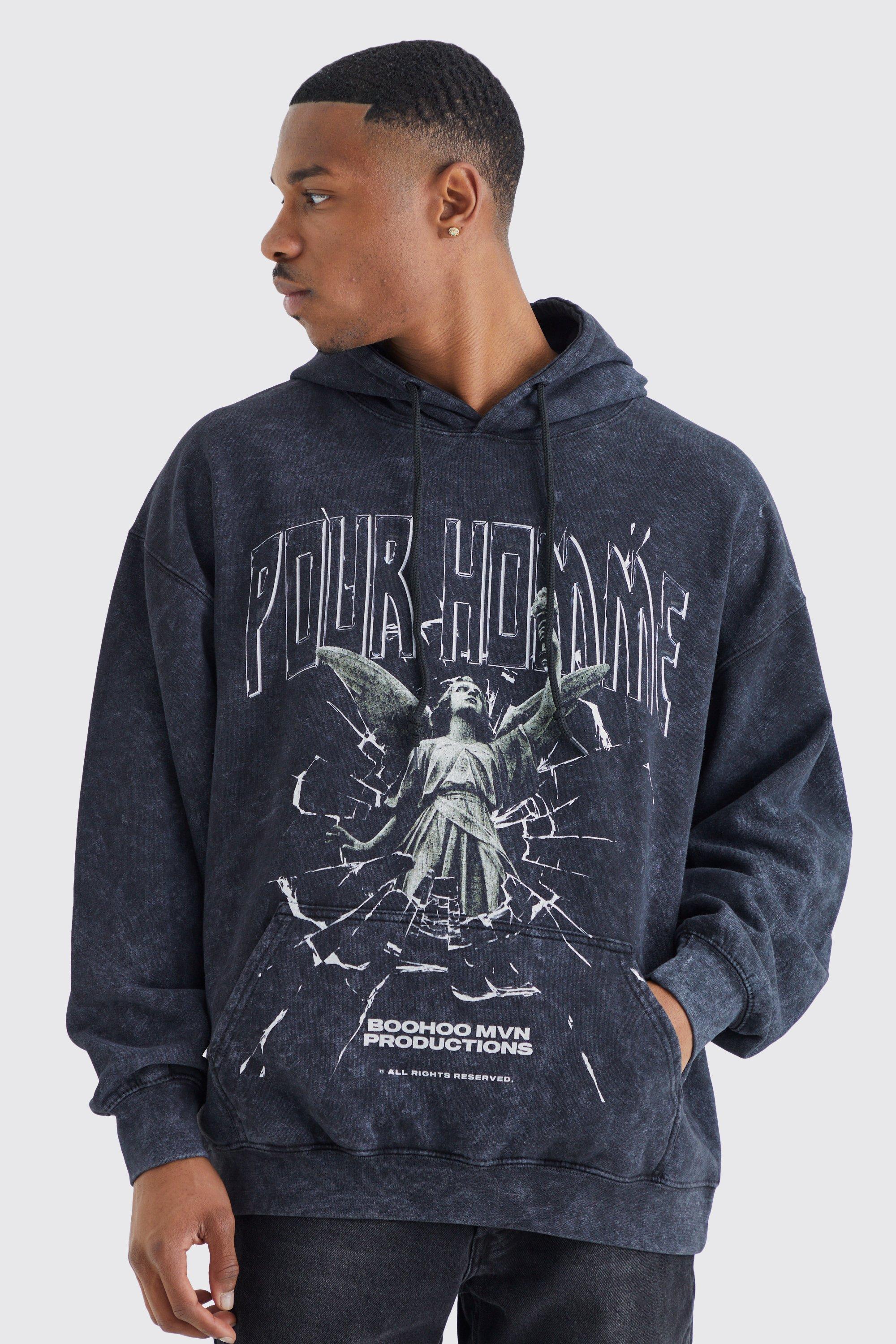 Road Tour Oversized Graphic Hoodie GUESS, 40% OFF