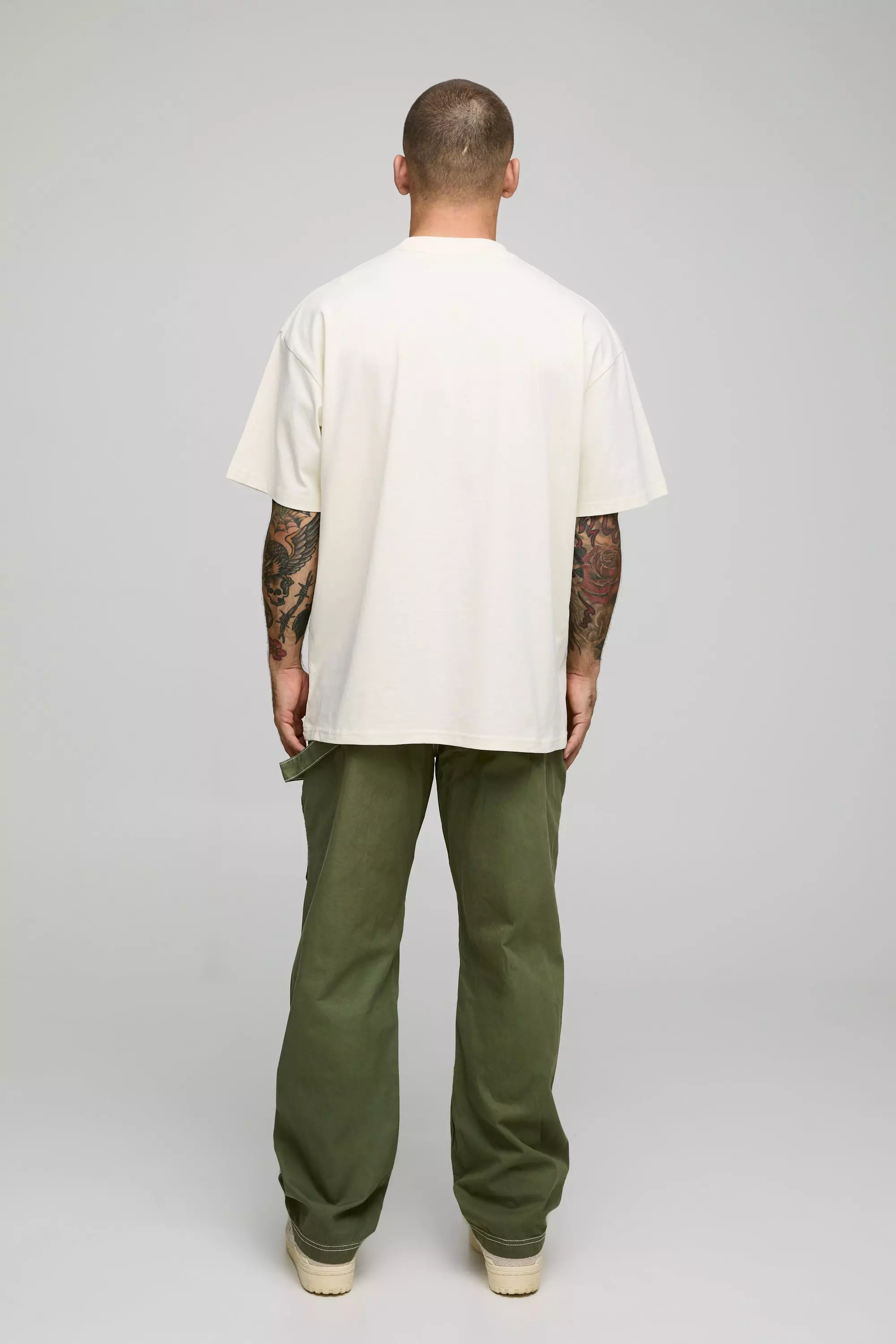 Khaki Relaxed Carpenter Cargo Contrast Stitch Trouser alternative image