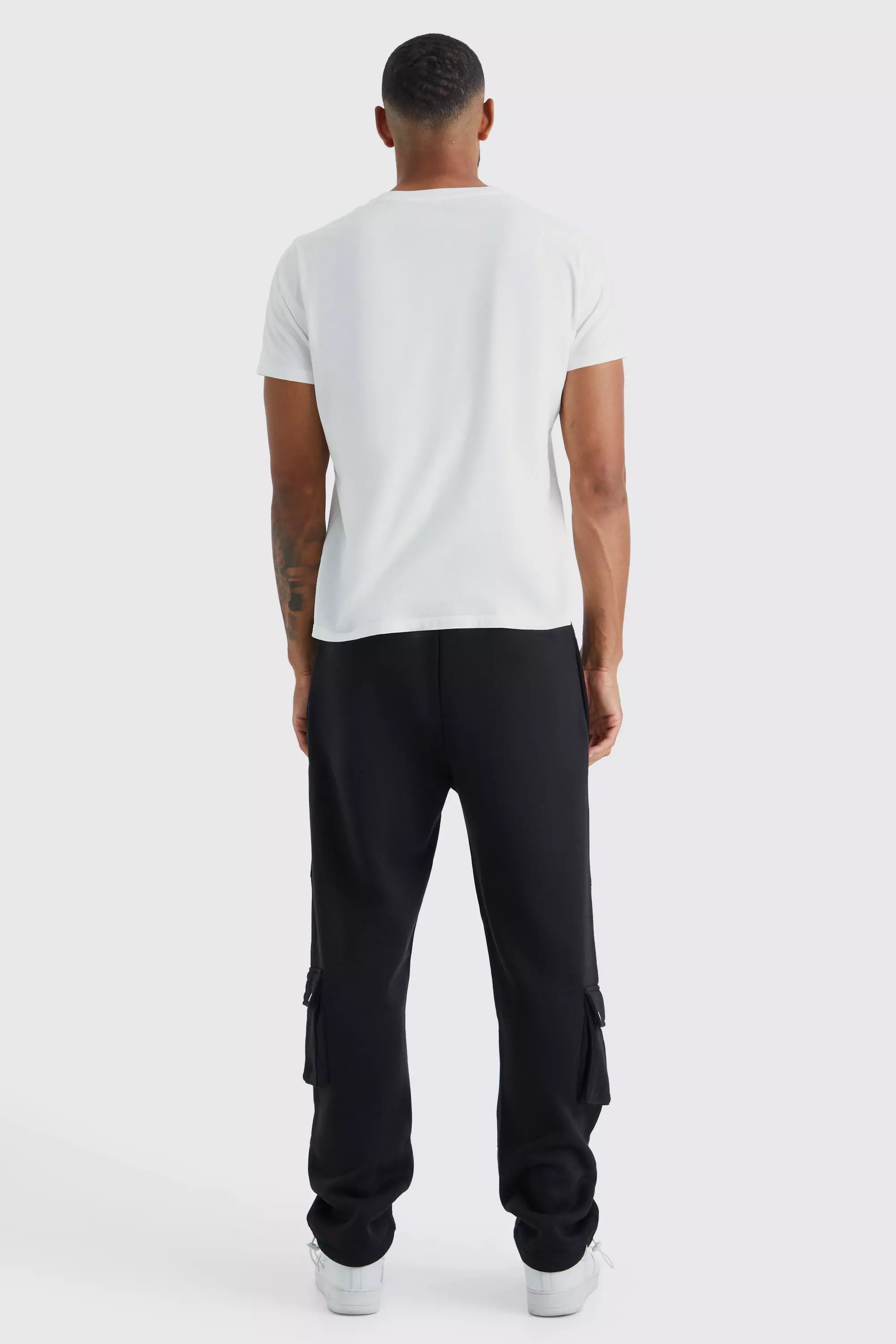 Black Tall Multi Pocket Cargo Joggers With Cuff alternative image