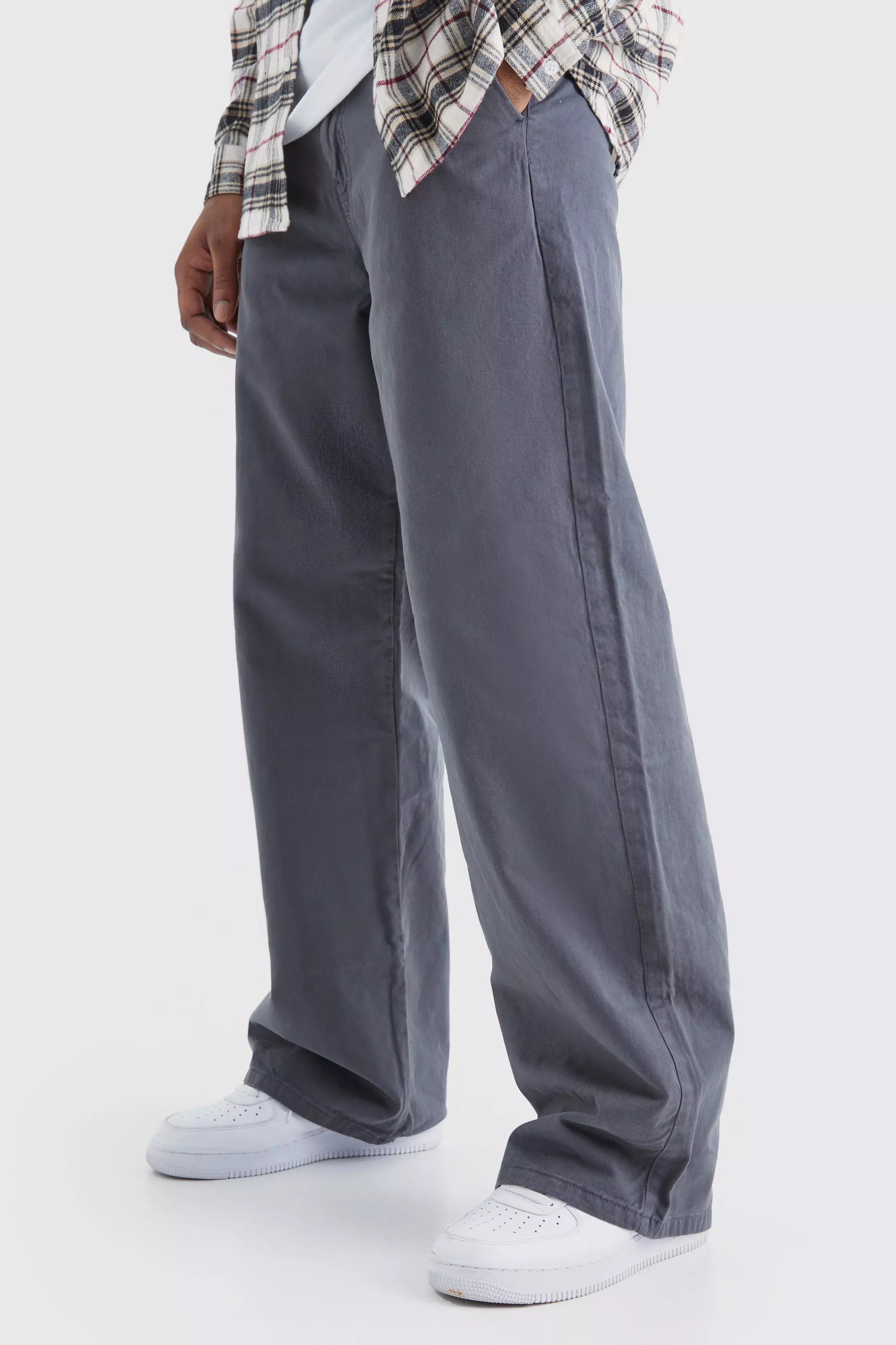 Tall Wide Fit Chino Pants Charcoal