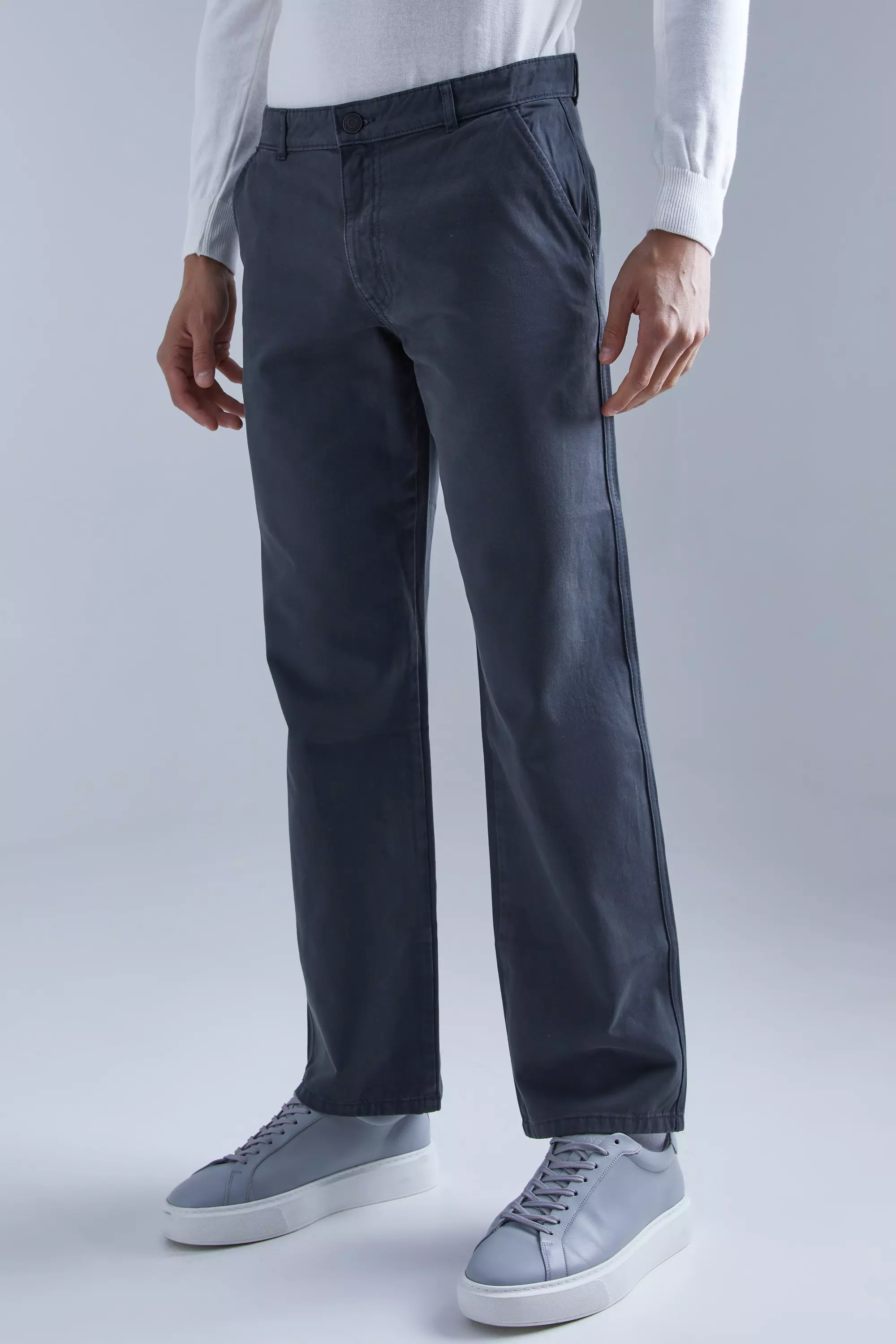 Charcoal Grey Relaxed Chino Pants