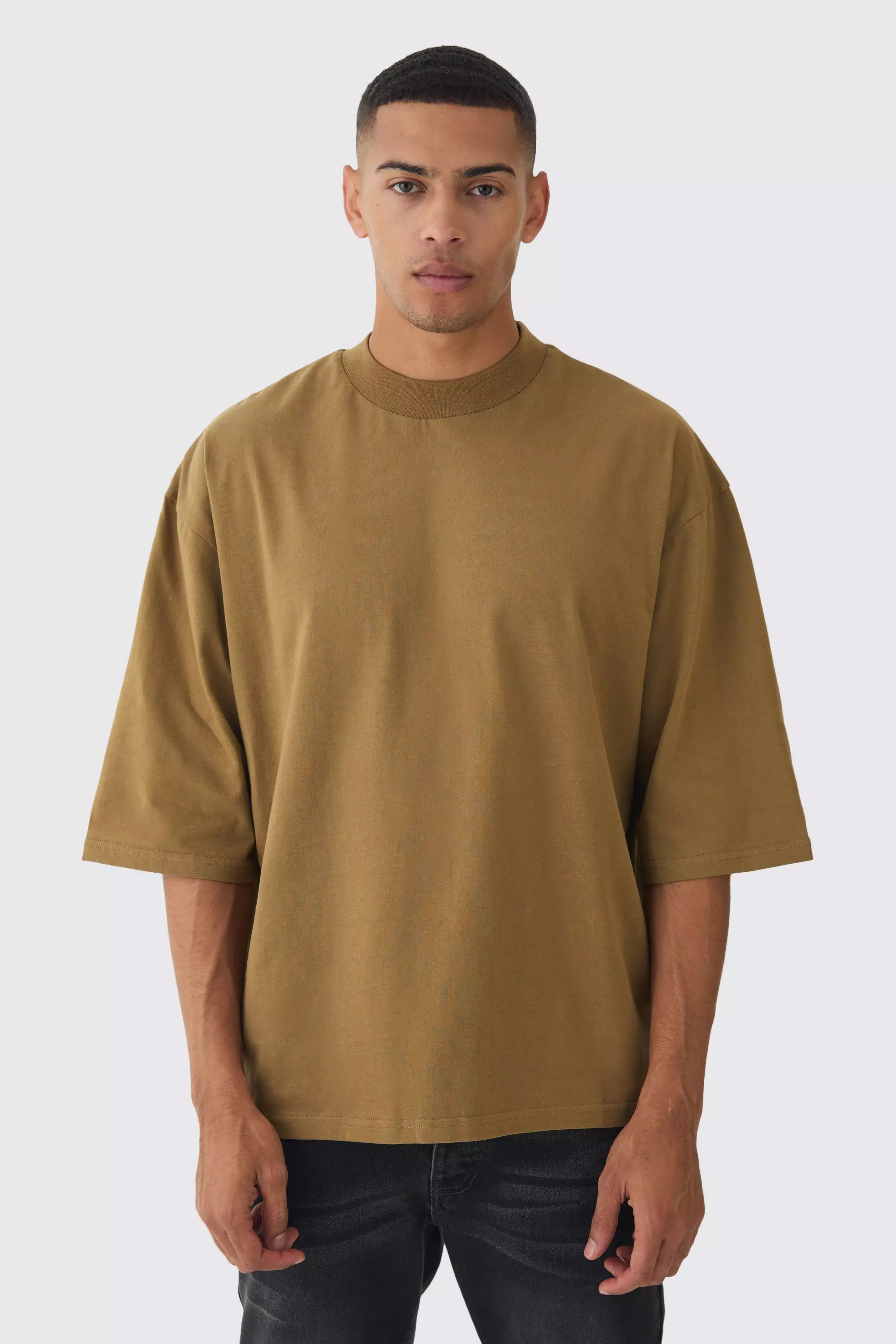 Green Oversized Extended Neck Heavy T-shirt