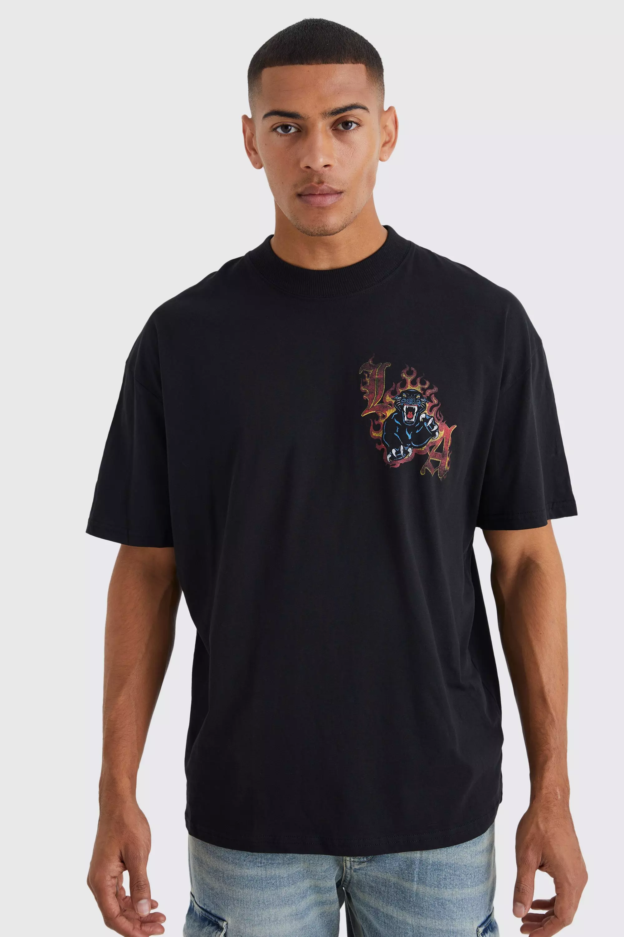 Tiger Glow Designed T - Shirt Mens