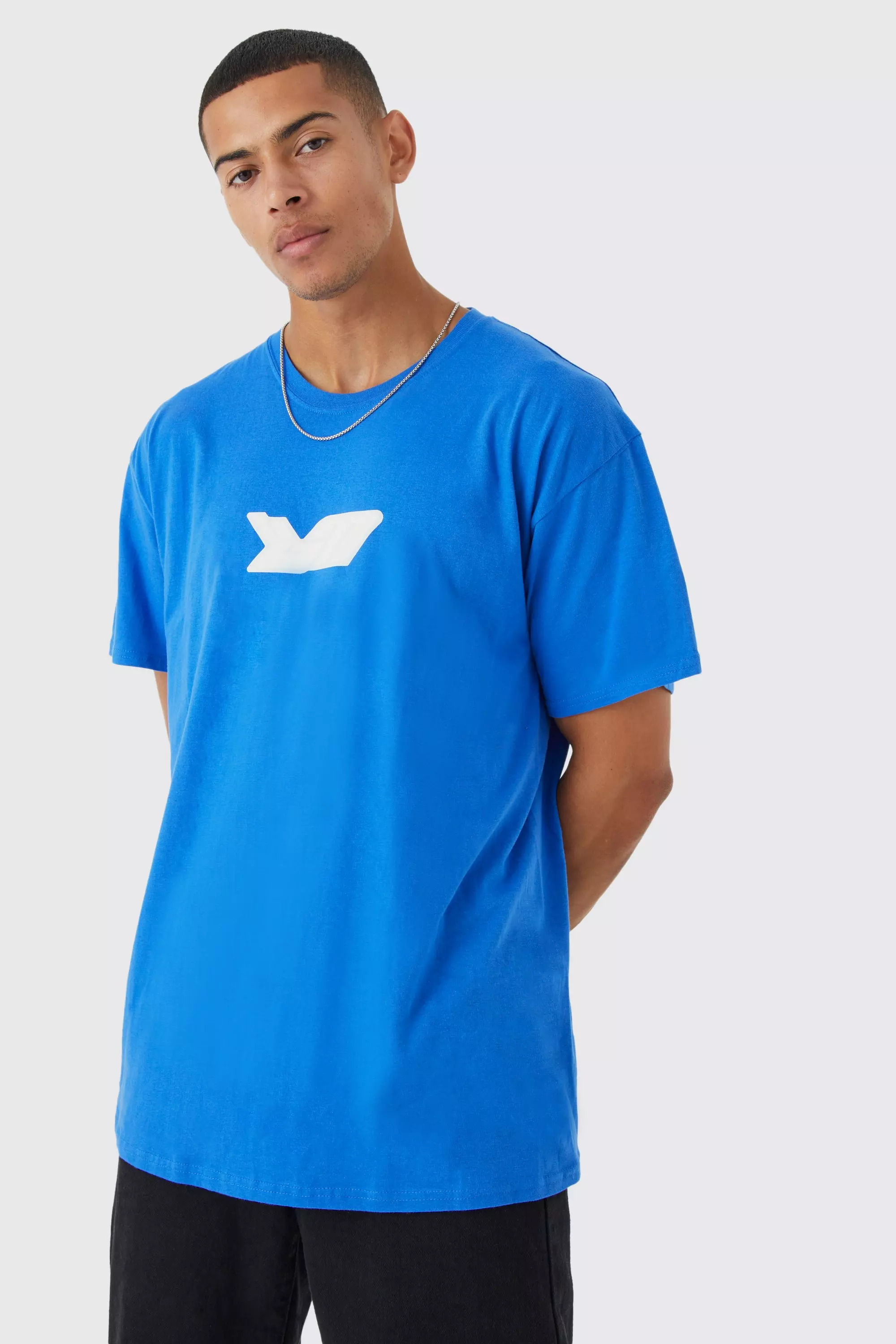 Oversized Bm Graphic T-shirt Cobalt