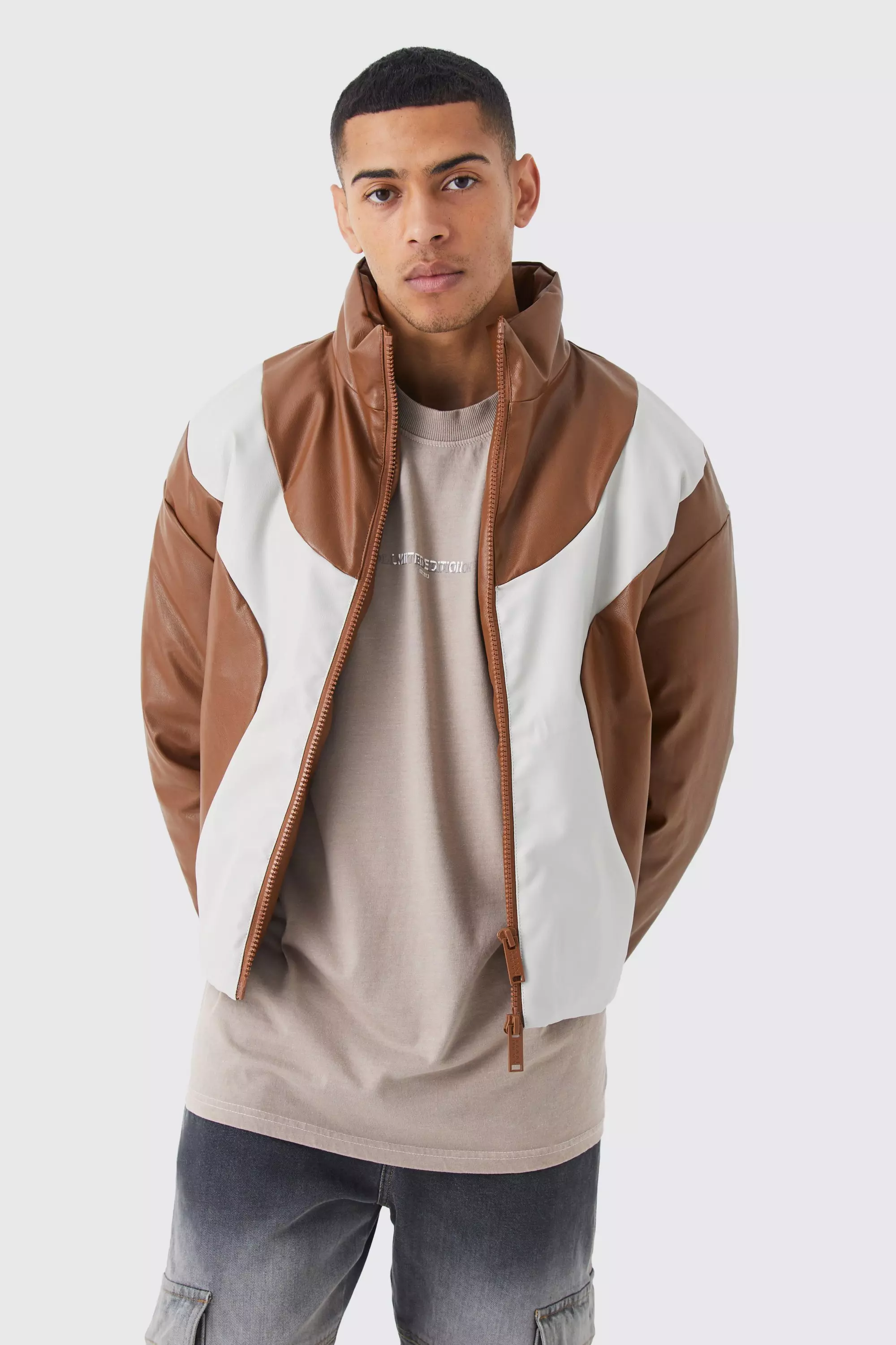 Bomber ample  à col cheminée, Brown autre image